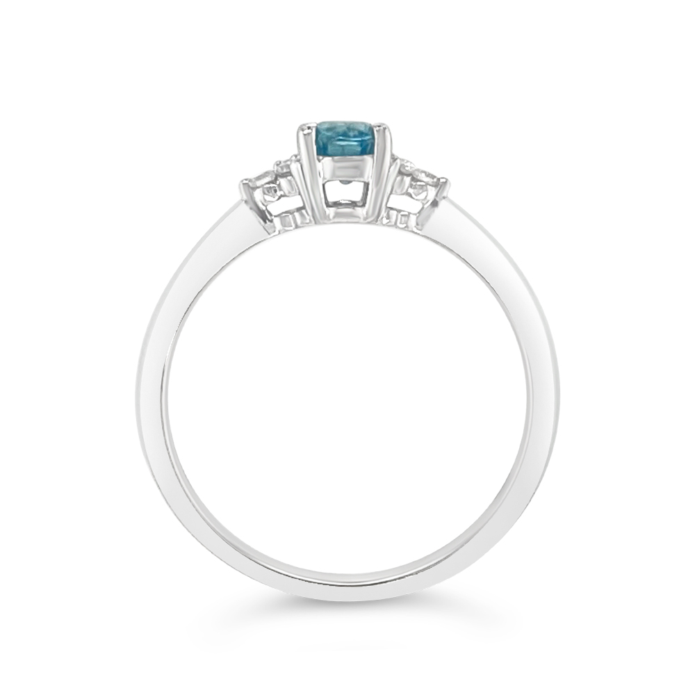 Irisa By Martin Binder Blue Zircon & Diamond Accent Ring