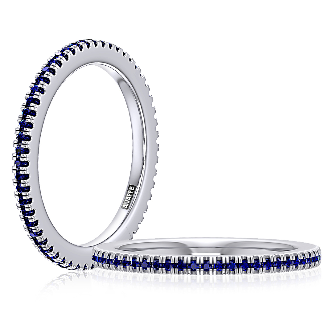 A Jaffe Blue Sapphire Gemstone Eternity Band