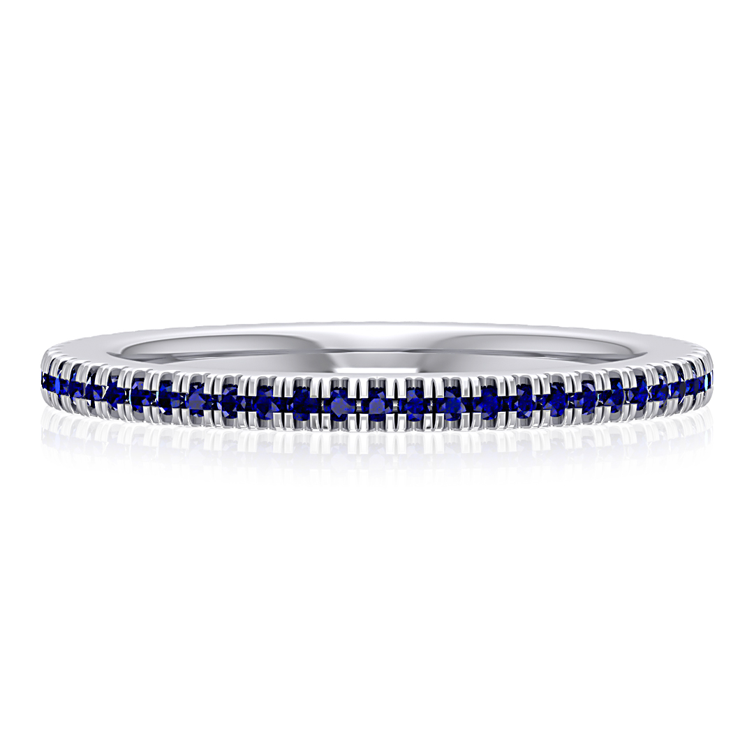 A Jaffe Blue Sapphire Gemstone Eternity Band