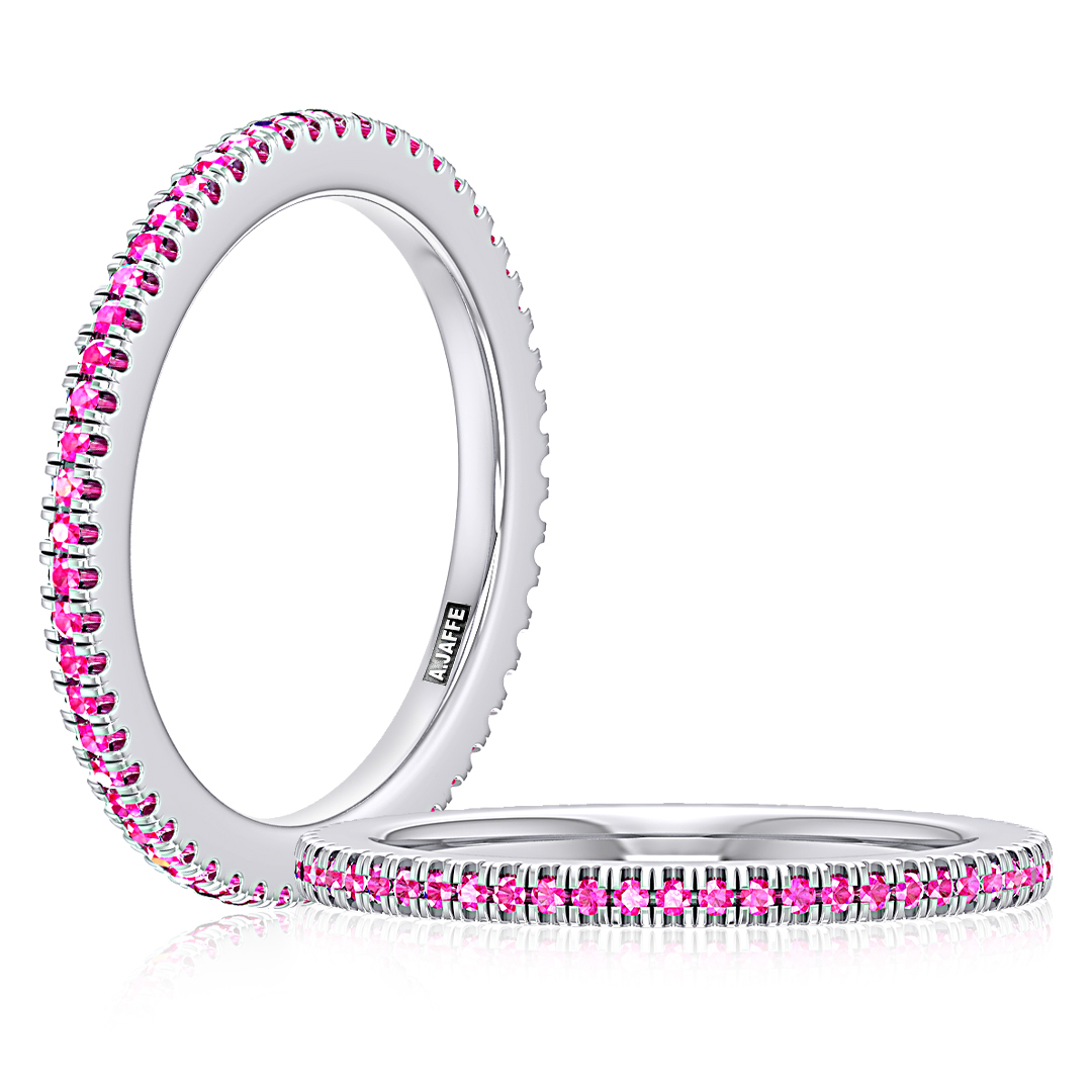A Jaffe Pink Sapphire Gemstone Eternity Band