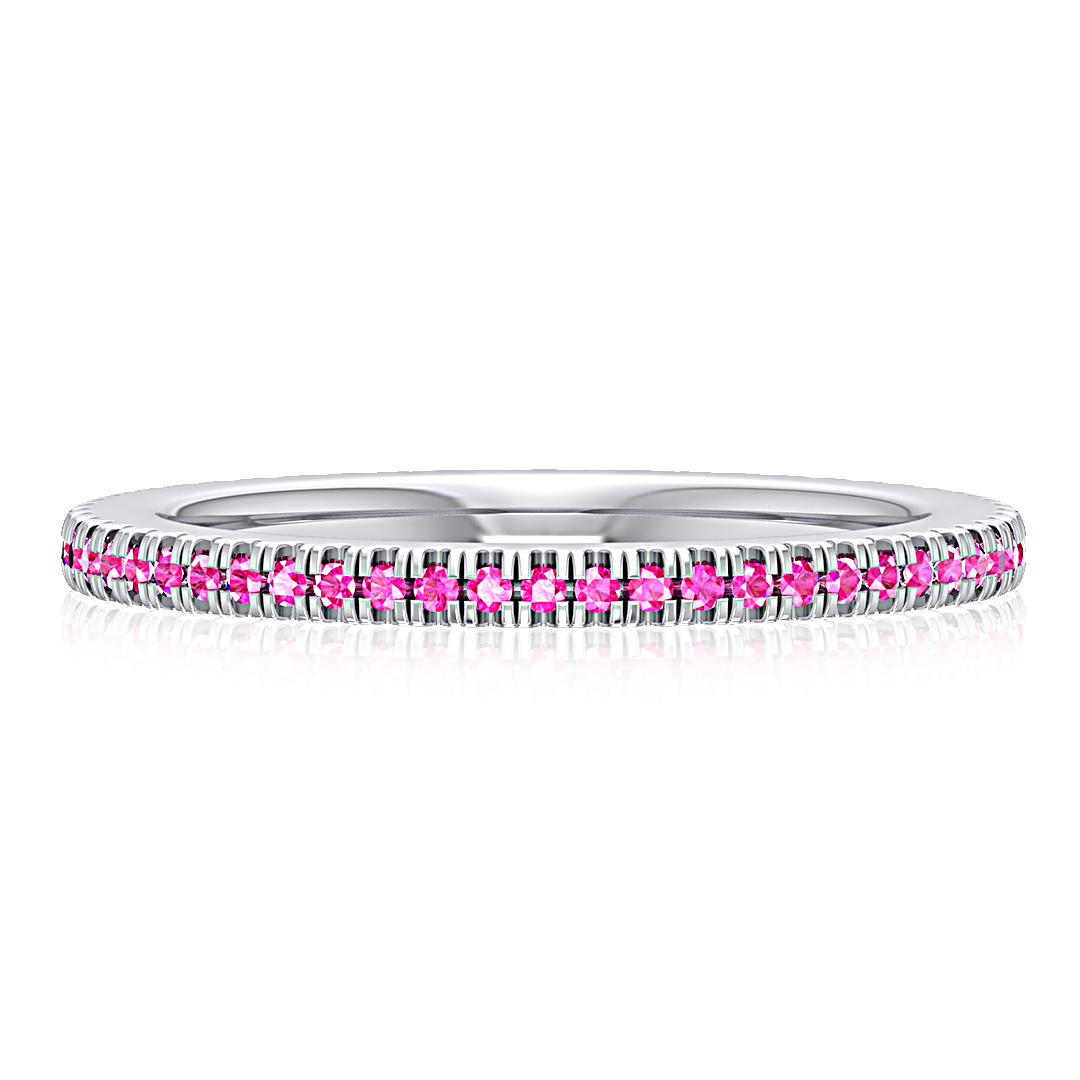 A Jaffe Pink Sapphire Gemstone Eternity Band