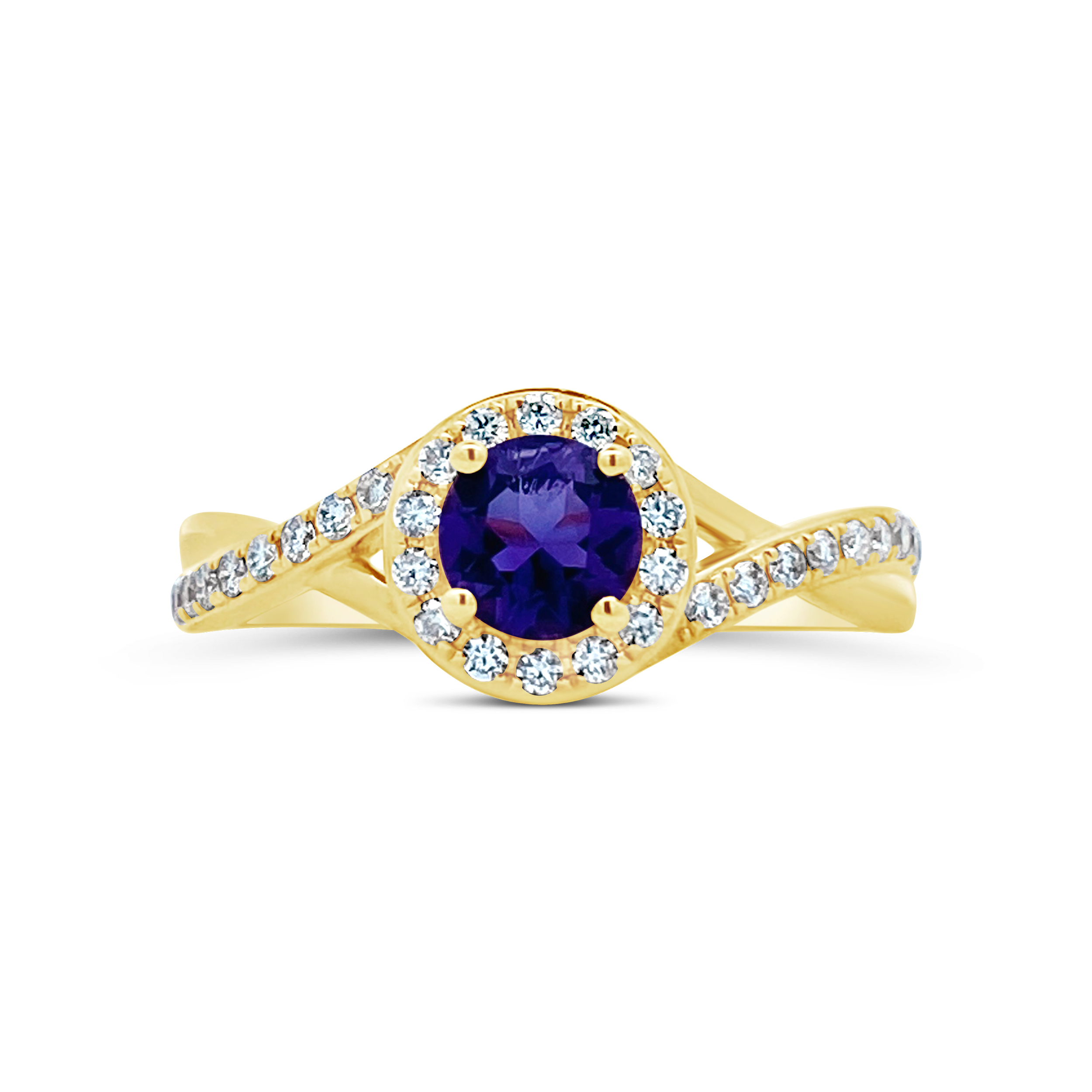 Irisa by Martin Binder Amethyst & Diamond Twist Ring