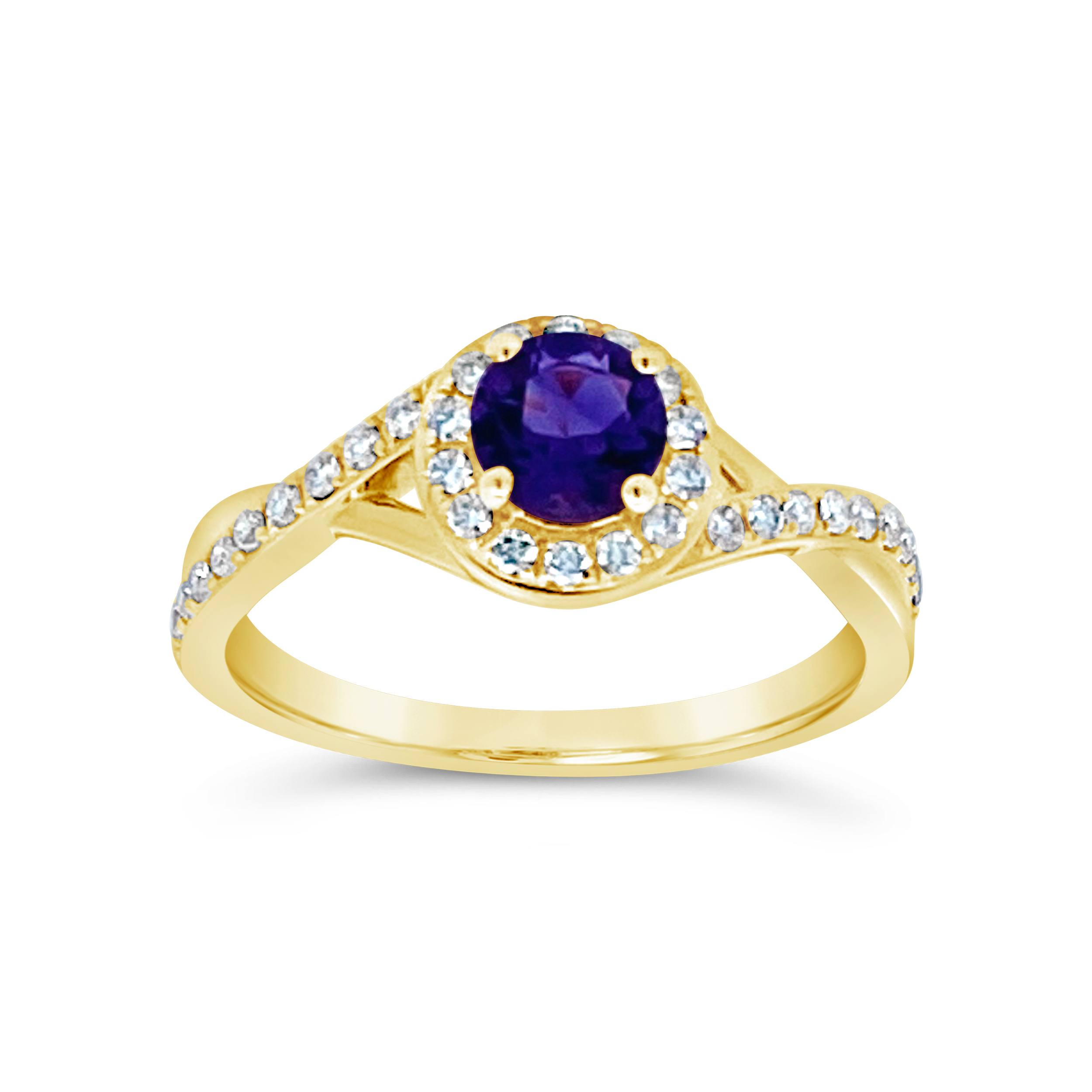 Irisa by Martin Binder Amethyst & Diamond Twist Ring