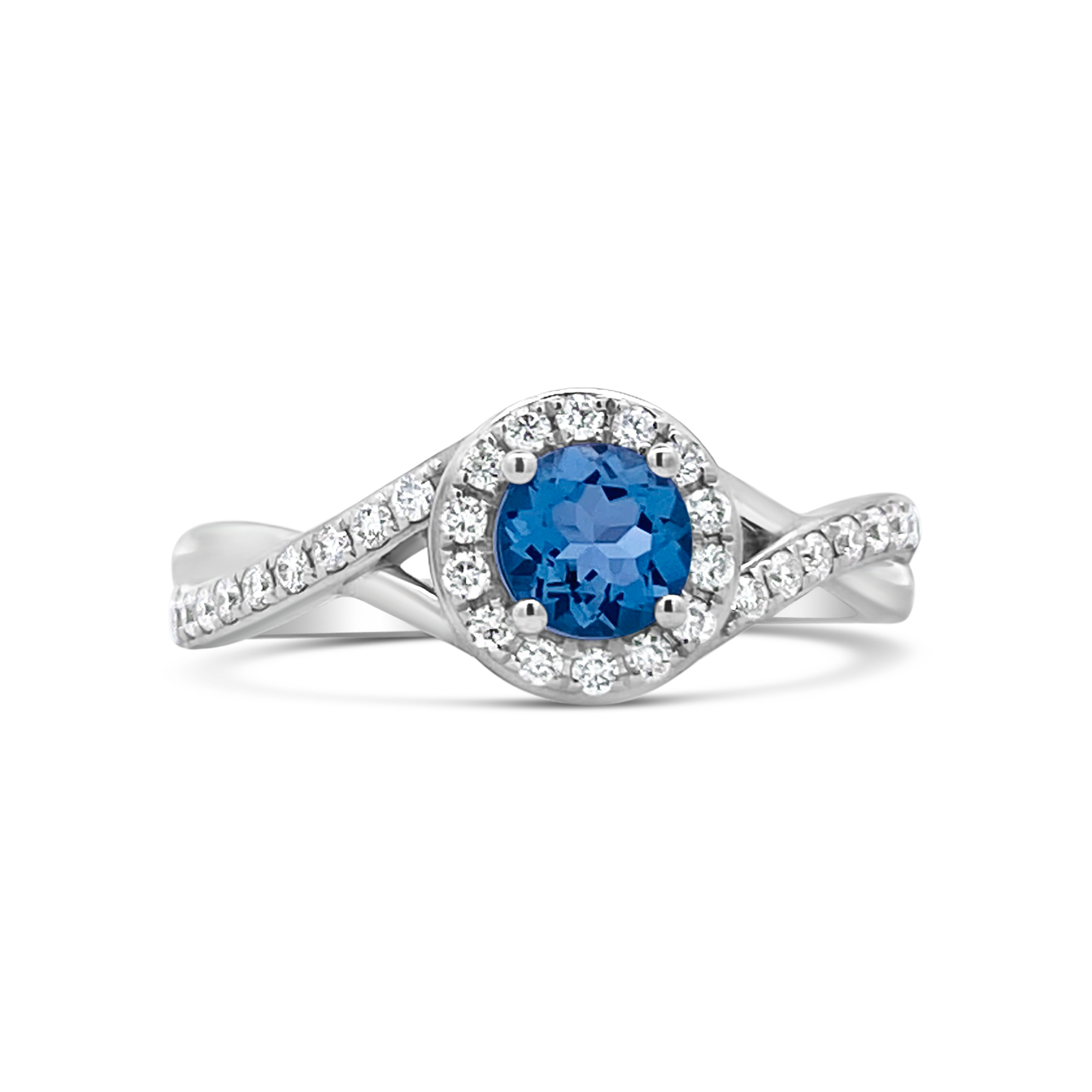 Irisa by Martin Binder Aquamarine & Diamond Twist Ring