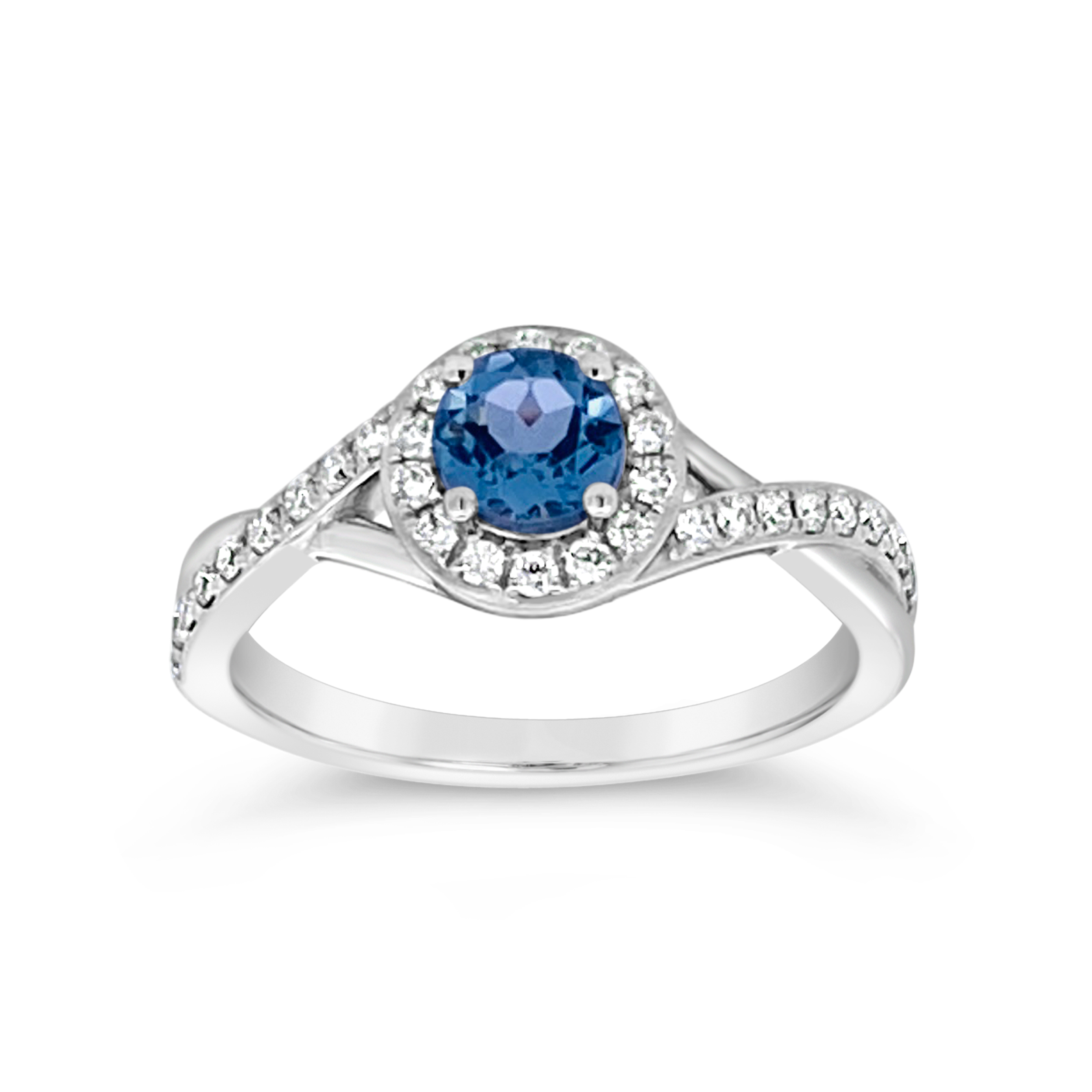 Irisa by Martin Binder Aquamarine & Diamond Twist Ring