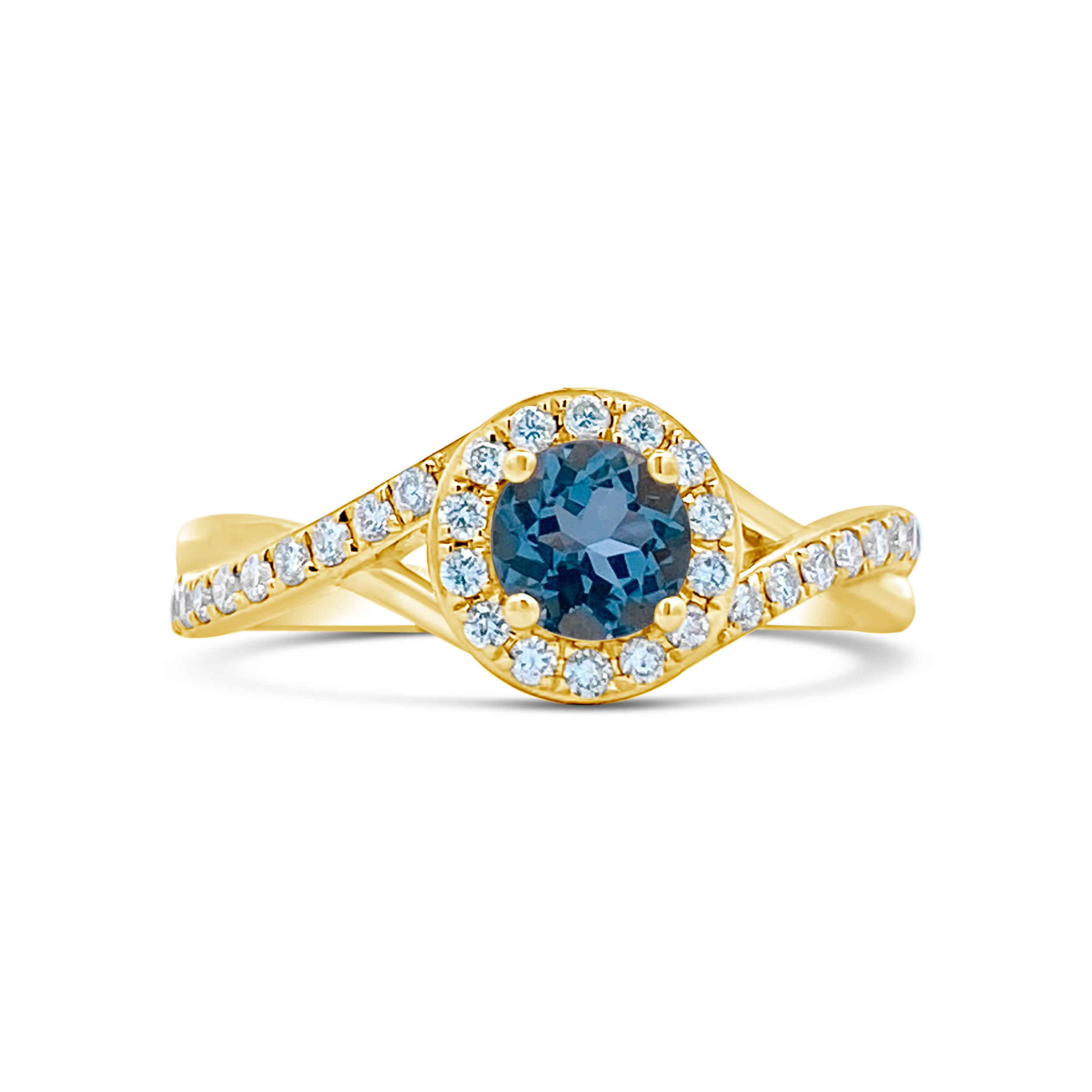 Irisa by Martin Binder Aquamarine & Diamond Twist Ring