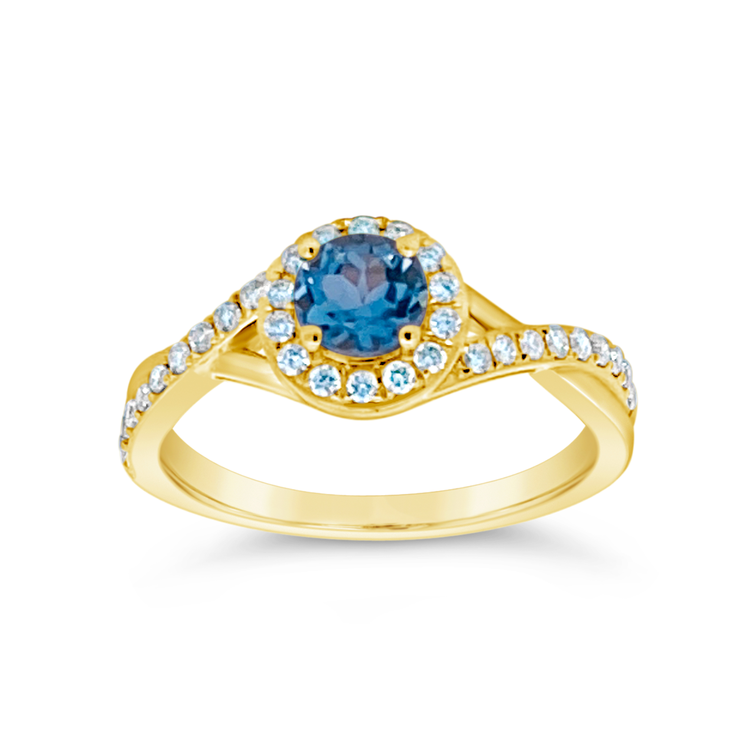 Irisa by Martin Binder Aquamarine & Diamond Twist Ring