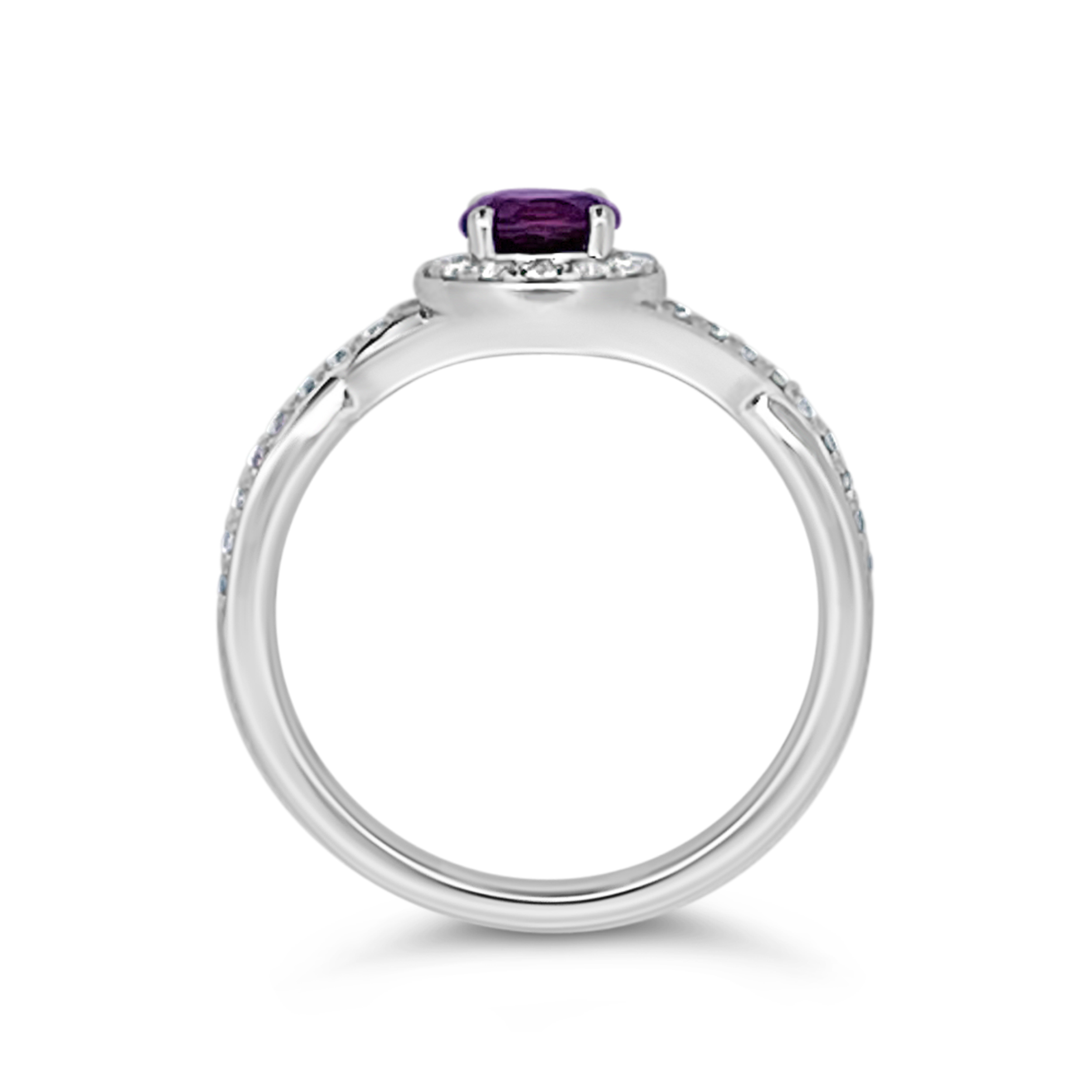 Irisa by Martin Binder Rhodolite Garnet & Diamond Twist Ring