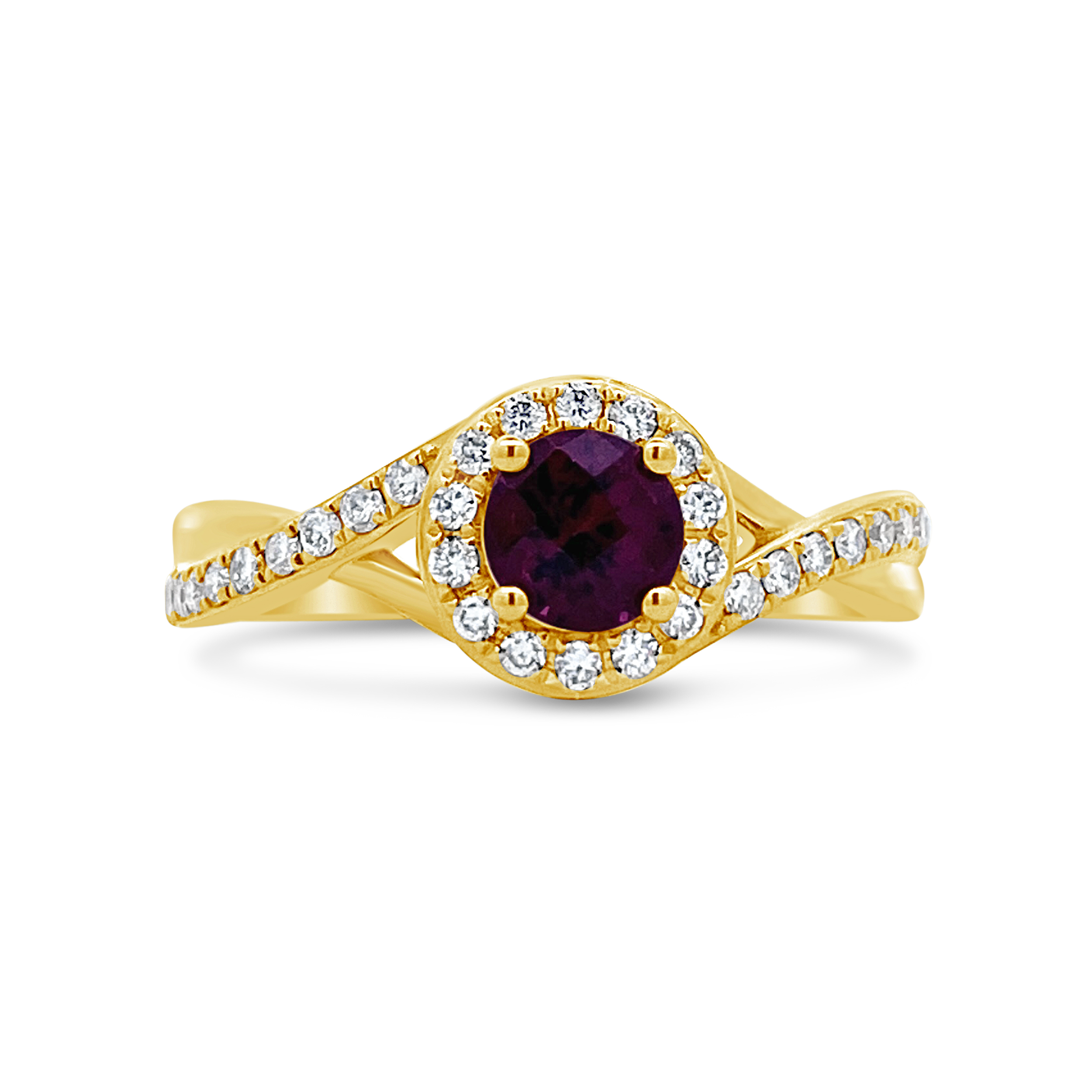 Irisa by Martin Binder Rhodolite Garnet & Diamond Twist Ring
