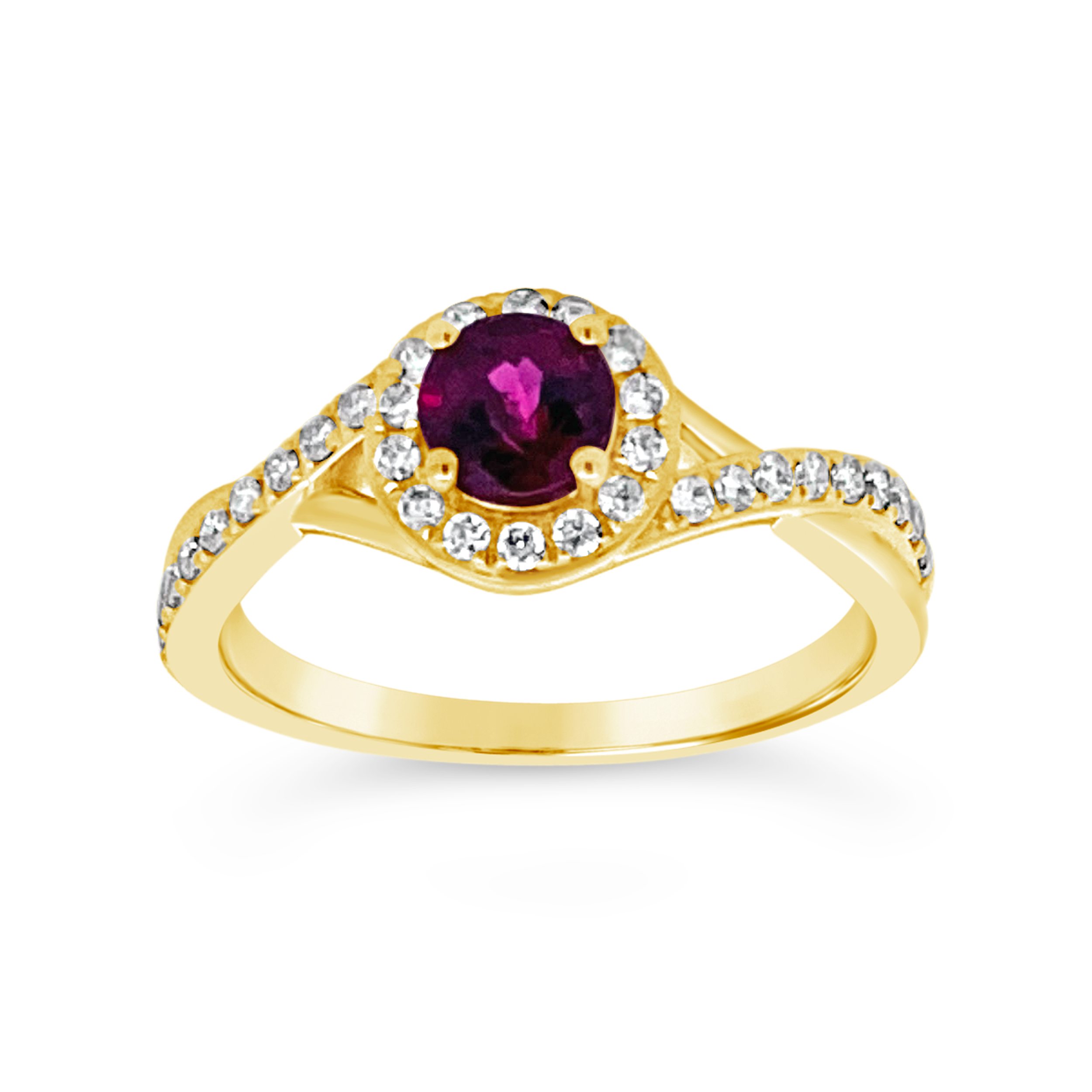 Irisa by Martin Binder Rhodolite Garnet & Diamond Twist Ring