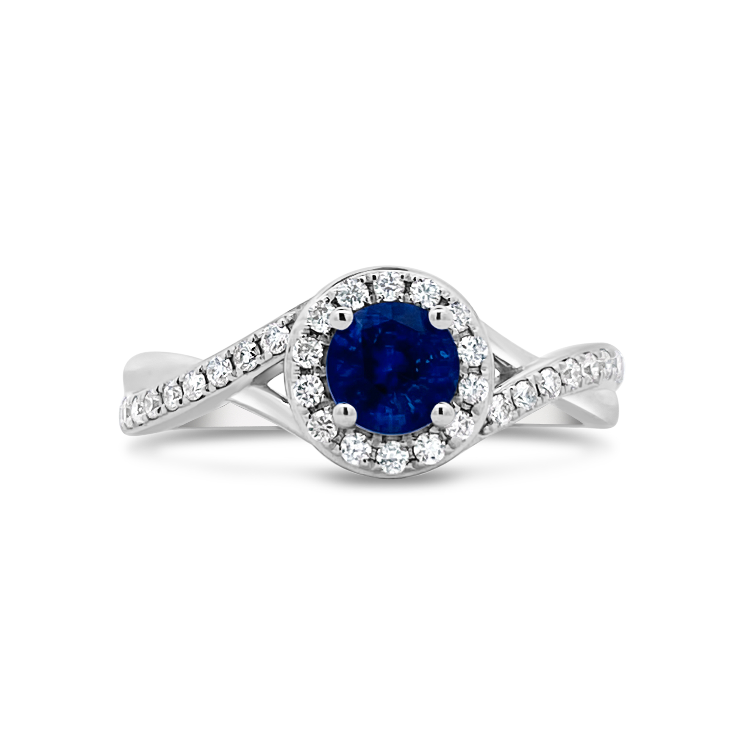 Irisa by Martin Binder Blue Sapphire & Diamond Twist Ring