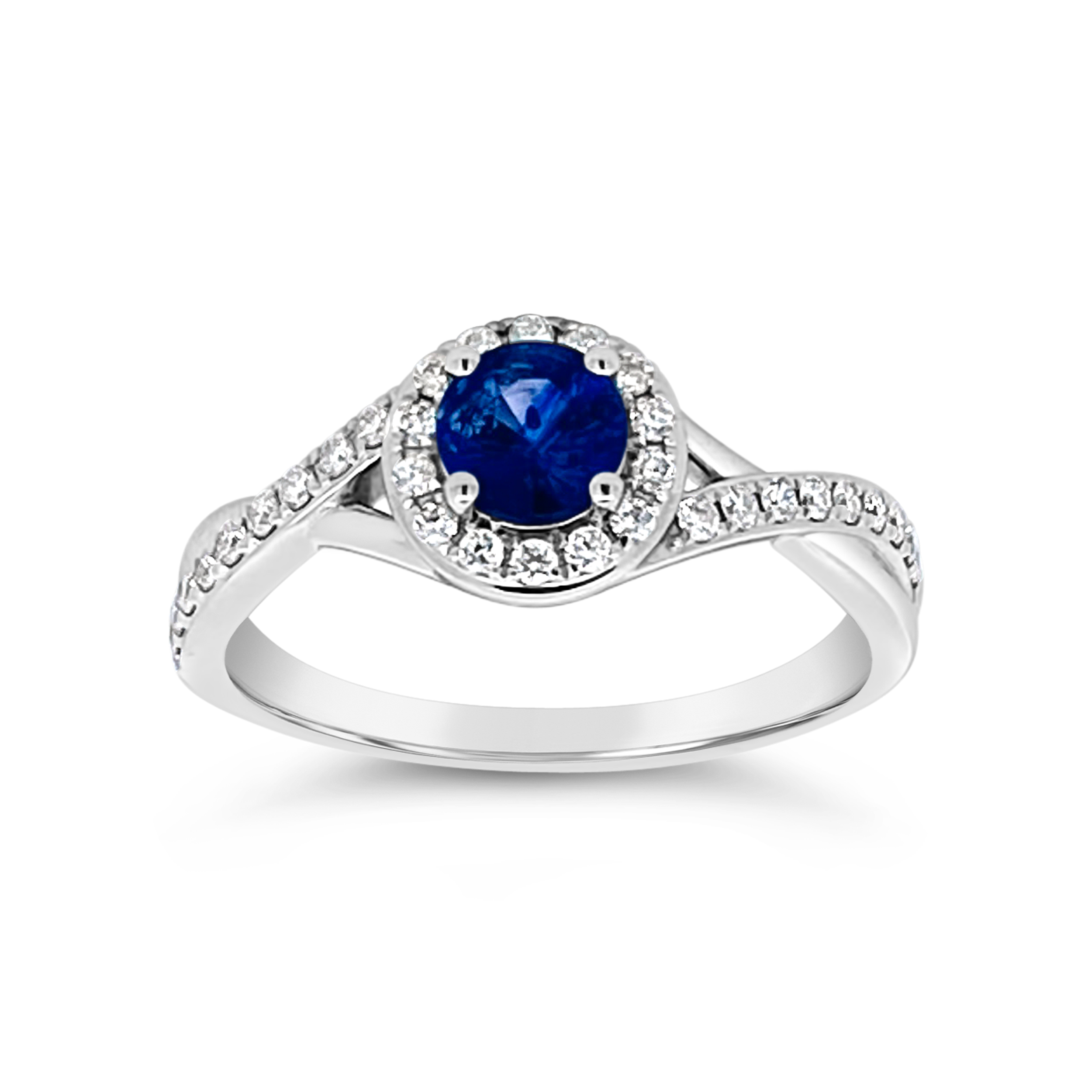 Irisa by Martin Binder Blue Sapphire & Diamond Twist Ring