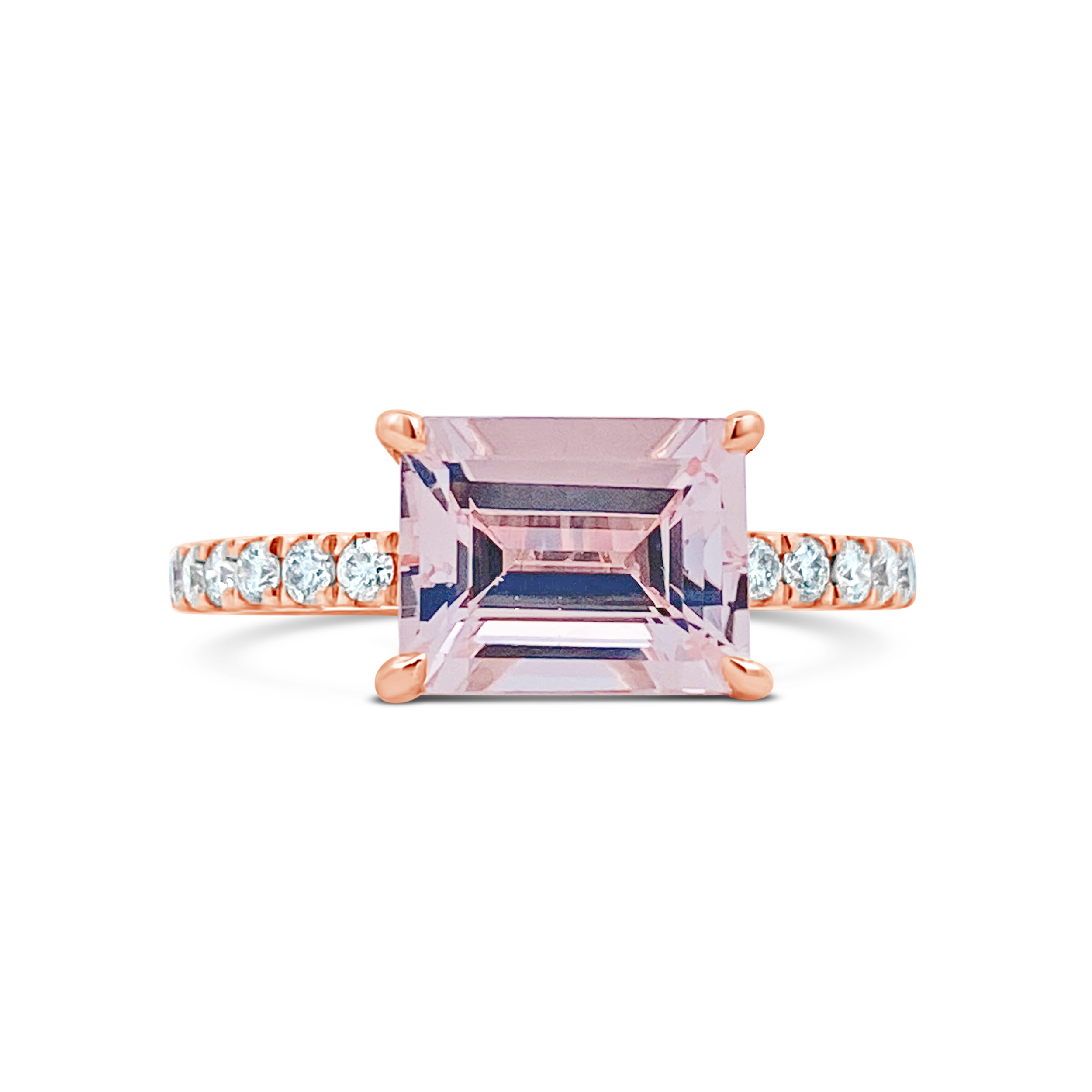 Irisa by Martin Binder Morganite & Diamond East West Ring