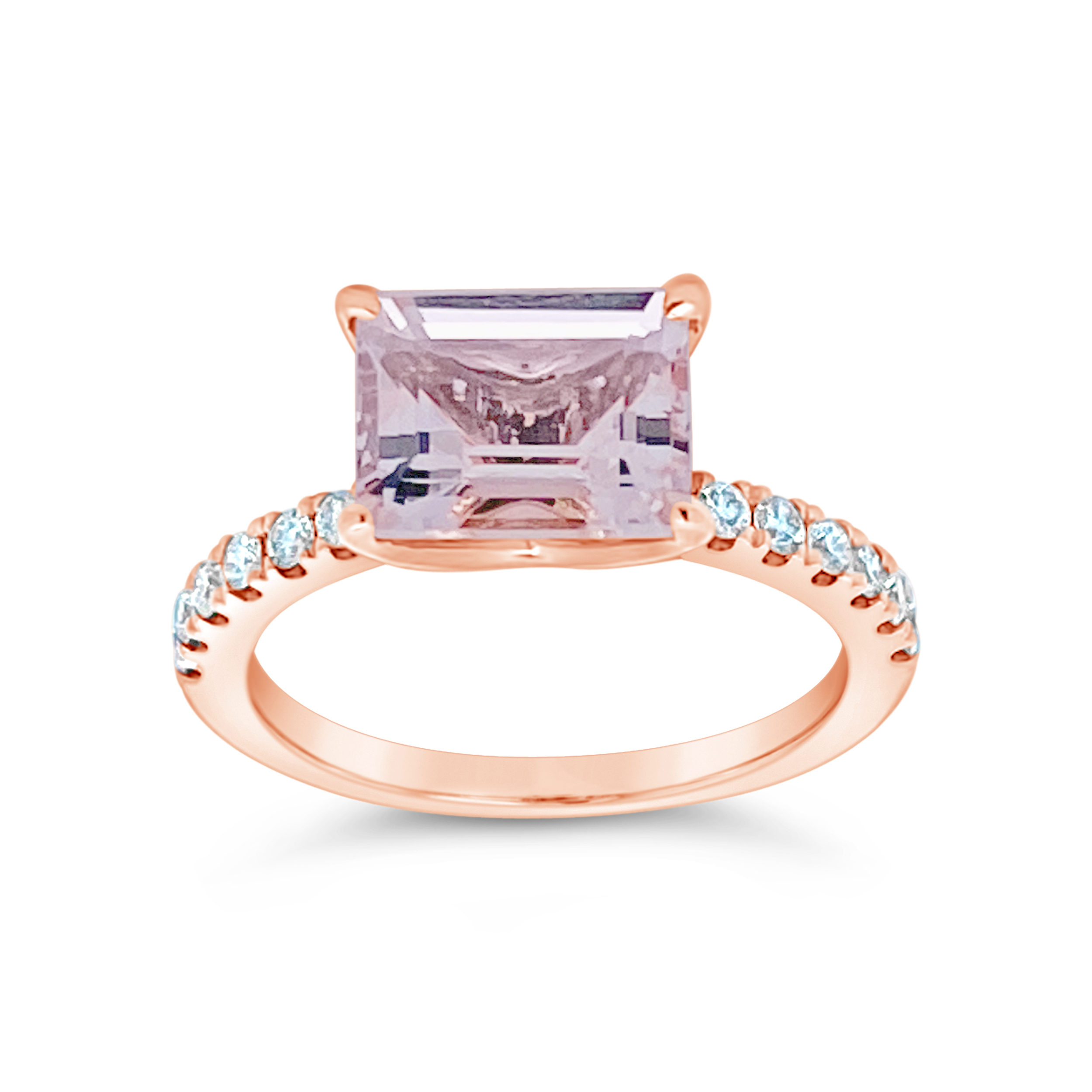 Irisa by Martin Binder Morganite & Diamond East West Ring