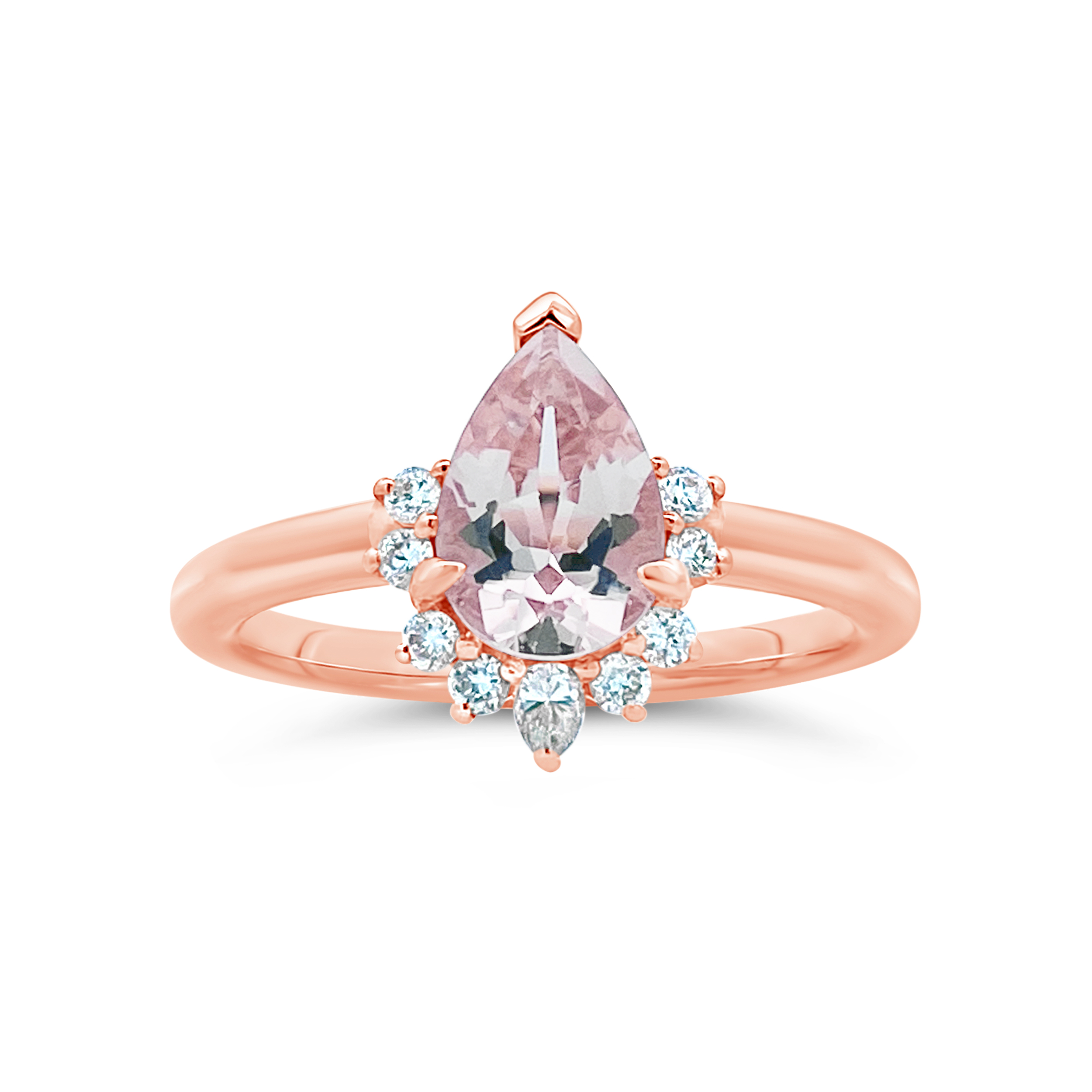 Irisa by Martin Binder Morganite & Diamond Halo Halo Ring