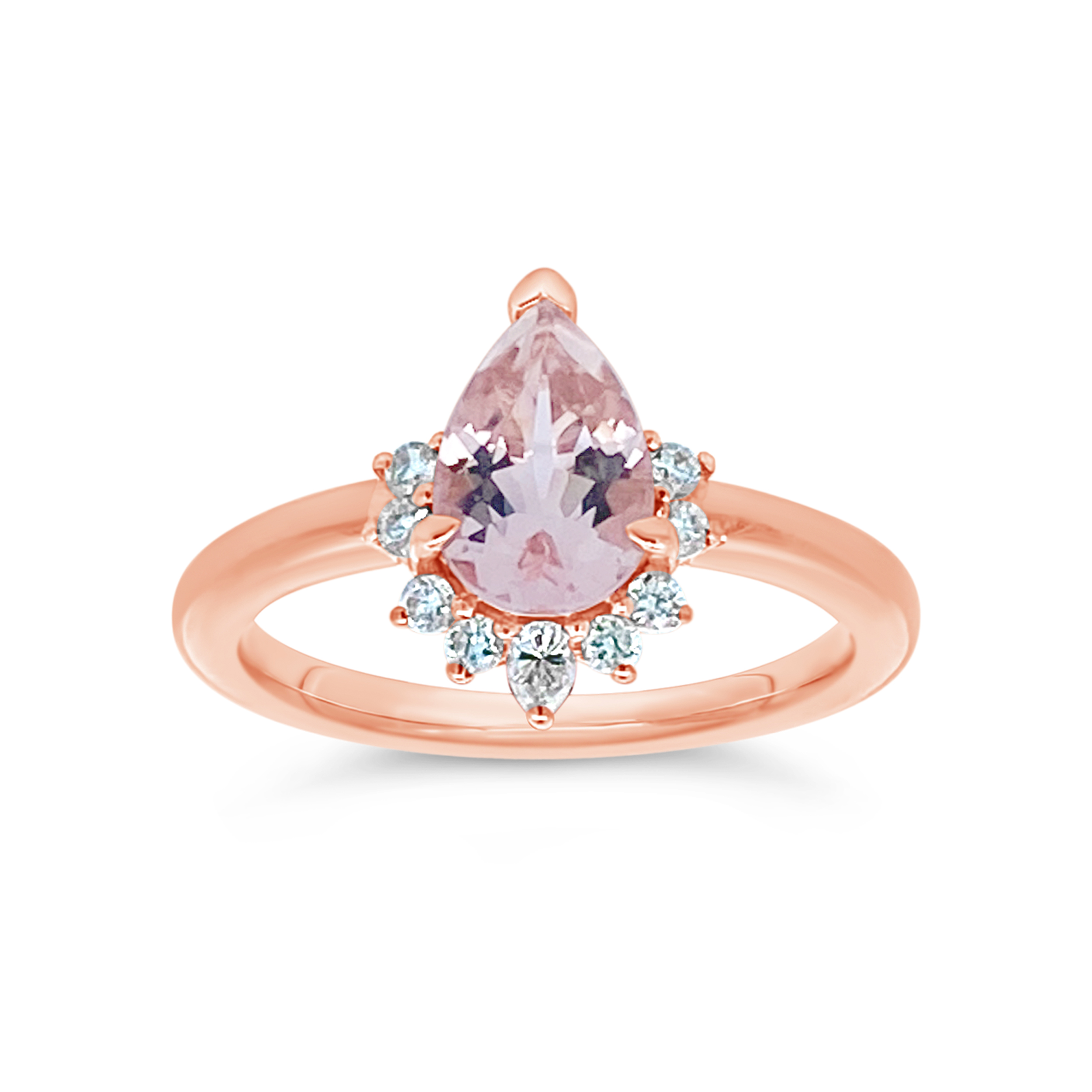 Irisa by Martin Binder Morganite & Diamond Halo Halo Ring