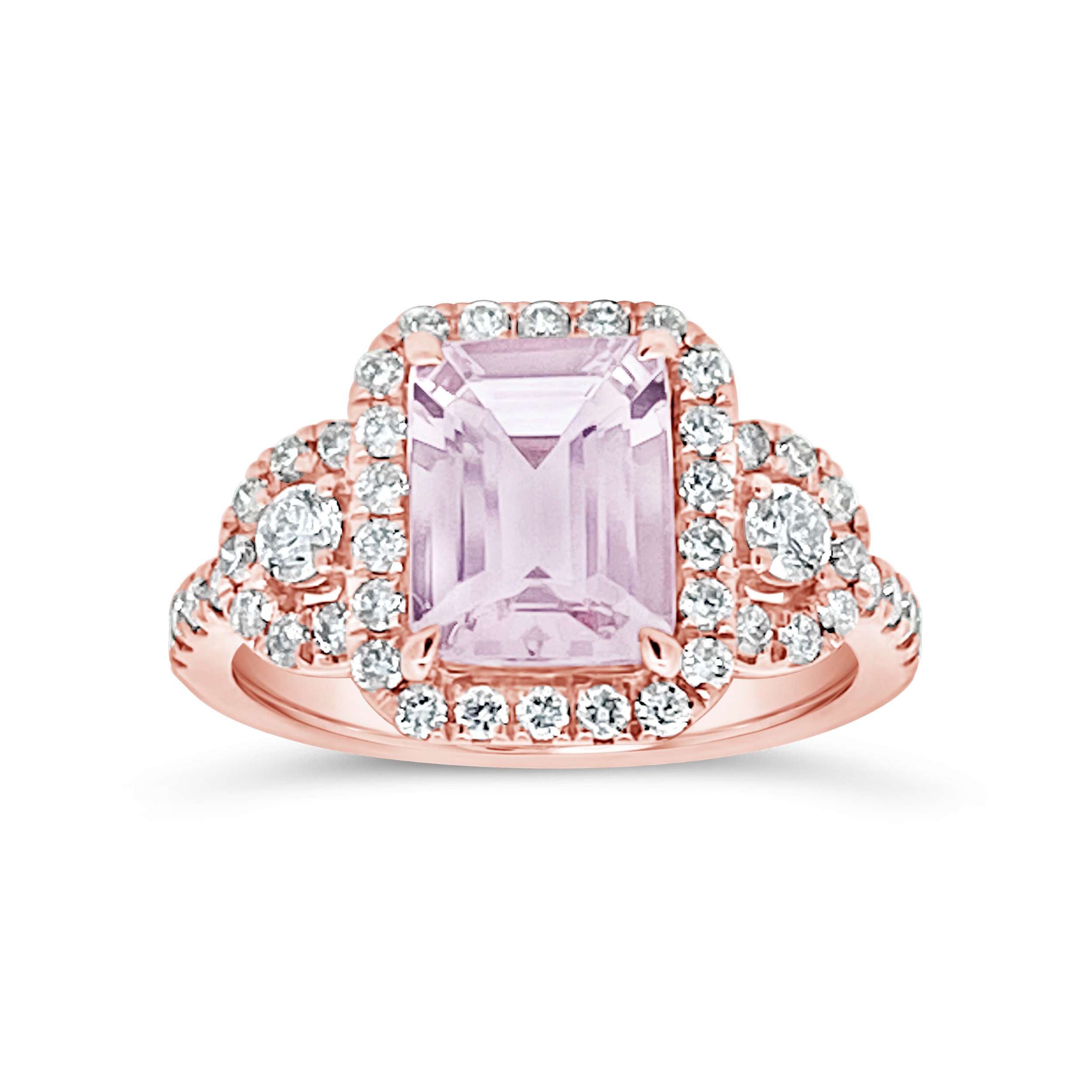 Irisa by Martin Binder Morganite & Diamond Halo Ring