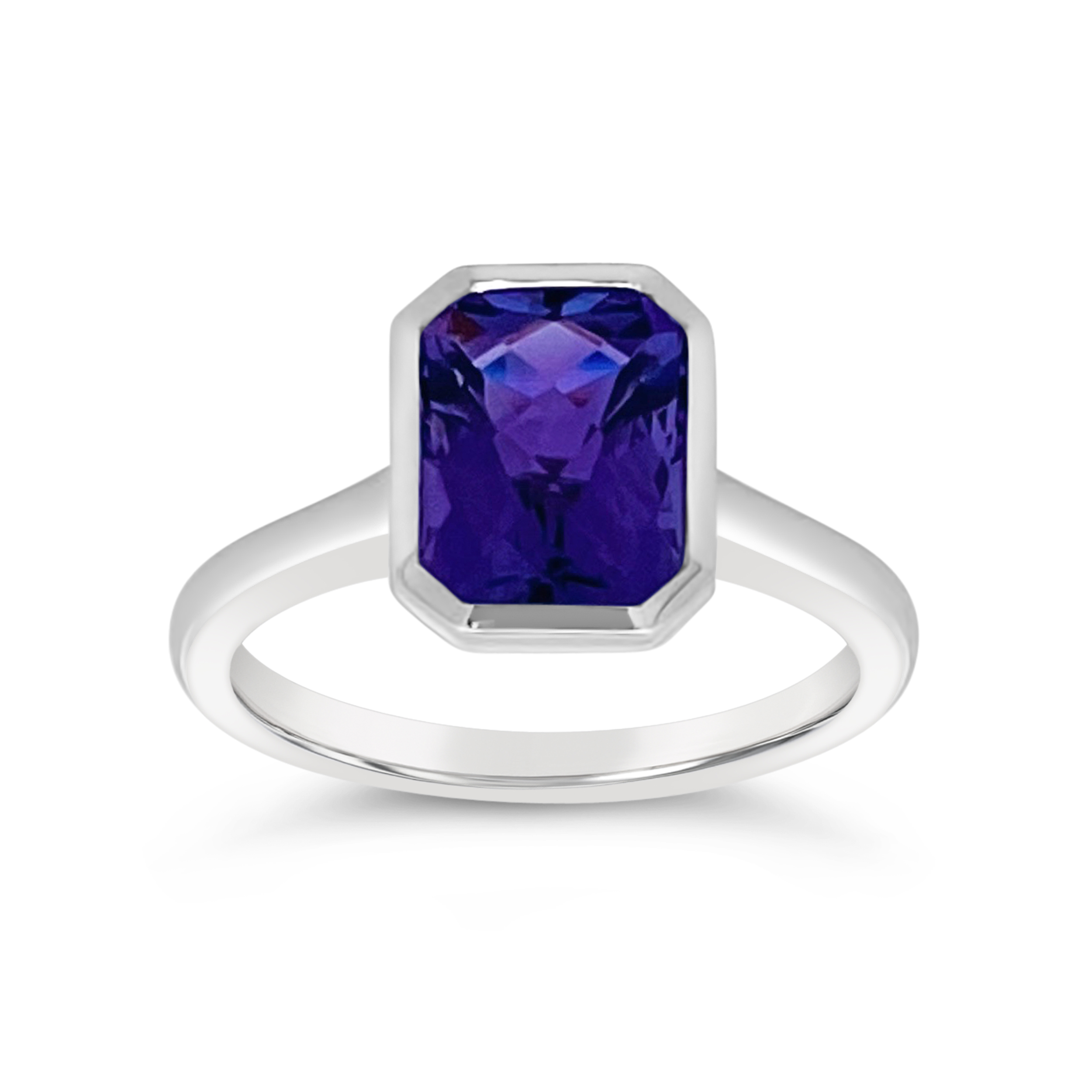 Irisa by Martin Binder Amethyst Solitaire Bezel Ring