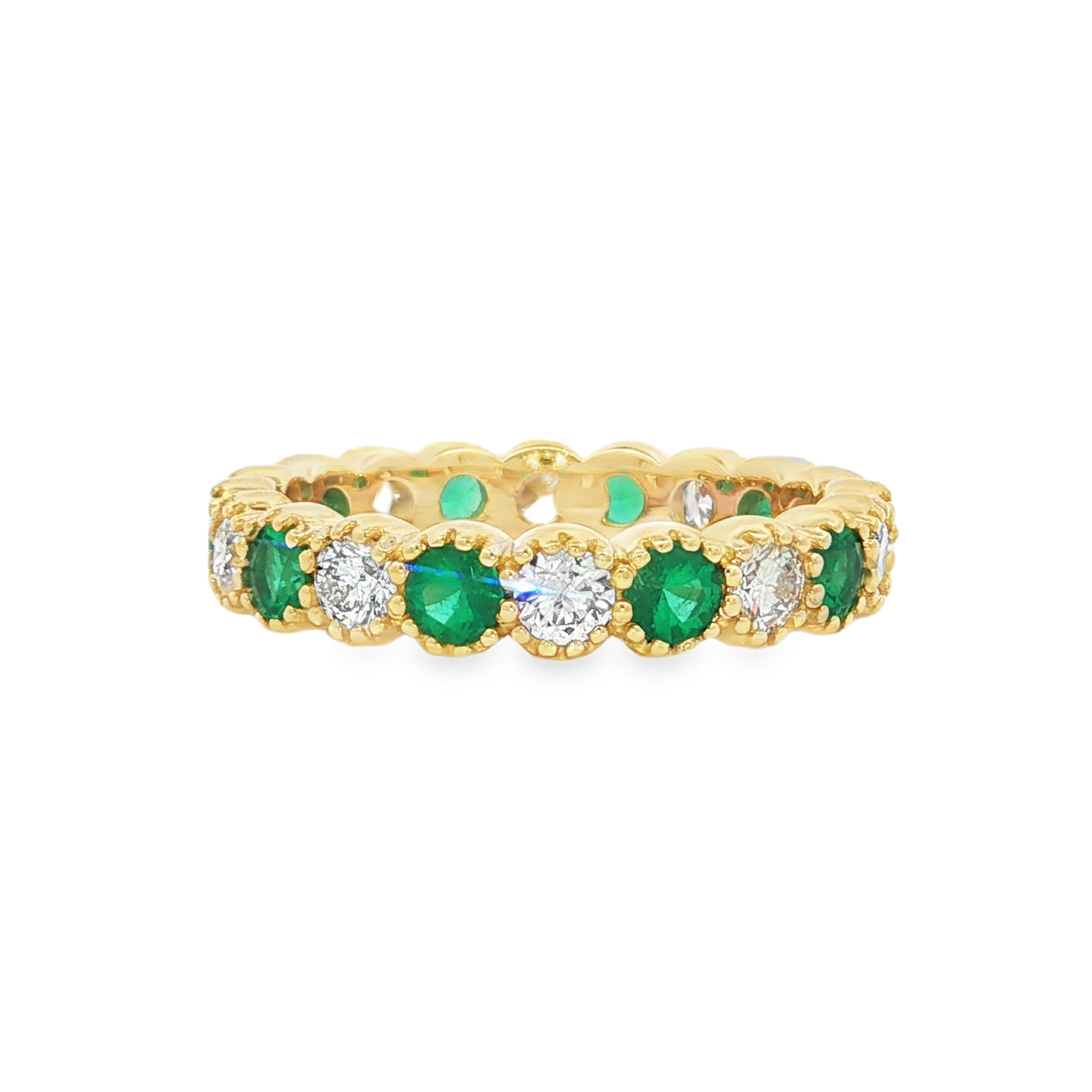 Irisa by Martin Binder Emerald & Diamond Stacking Band
