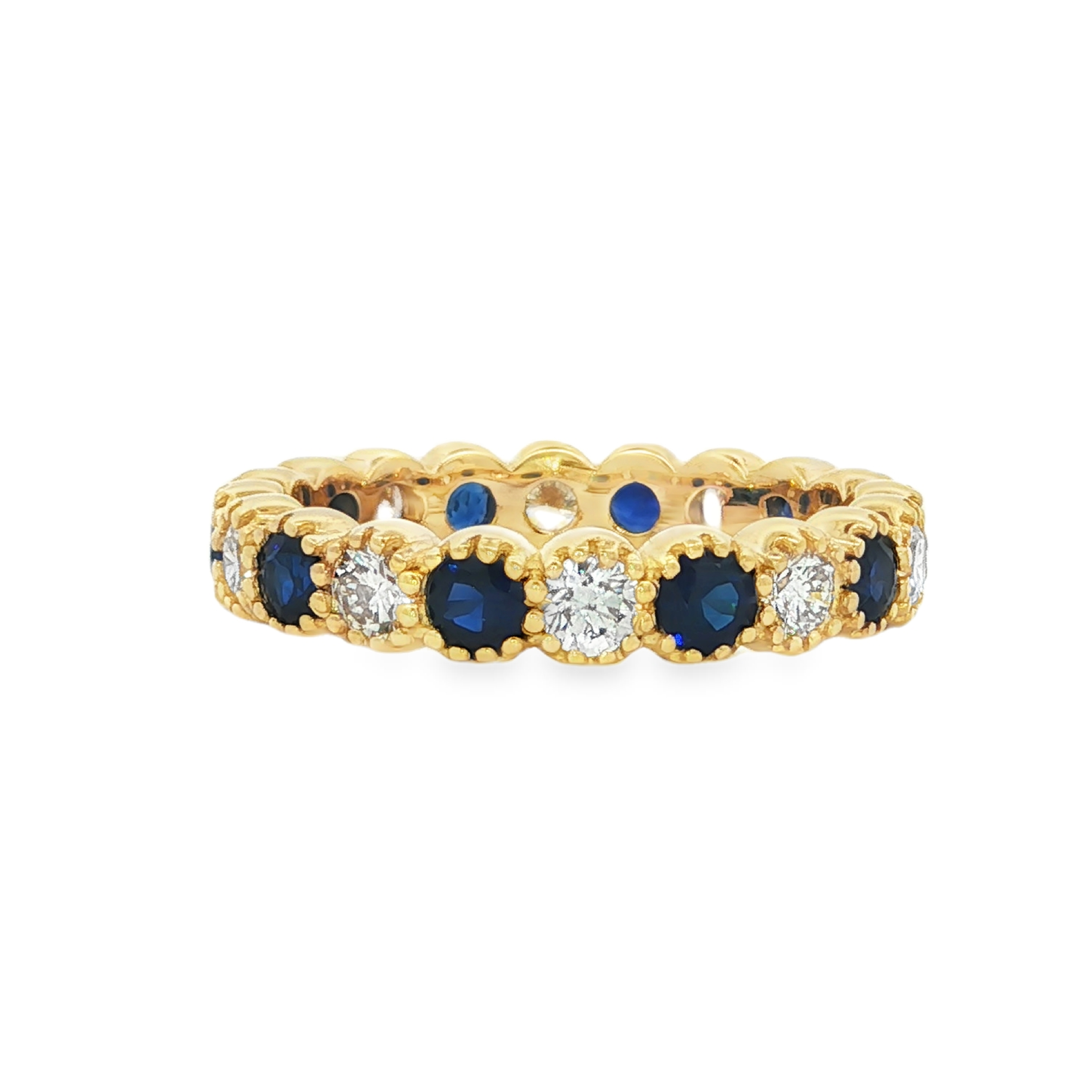Irisa by Martin Binder Blue Sapphire & Diamond Stacking Band