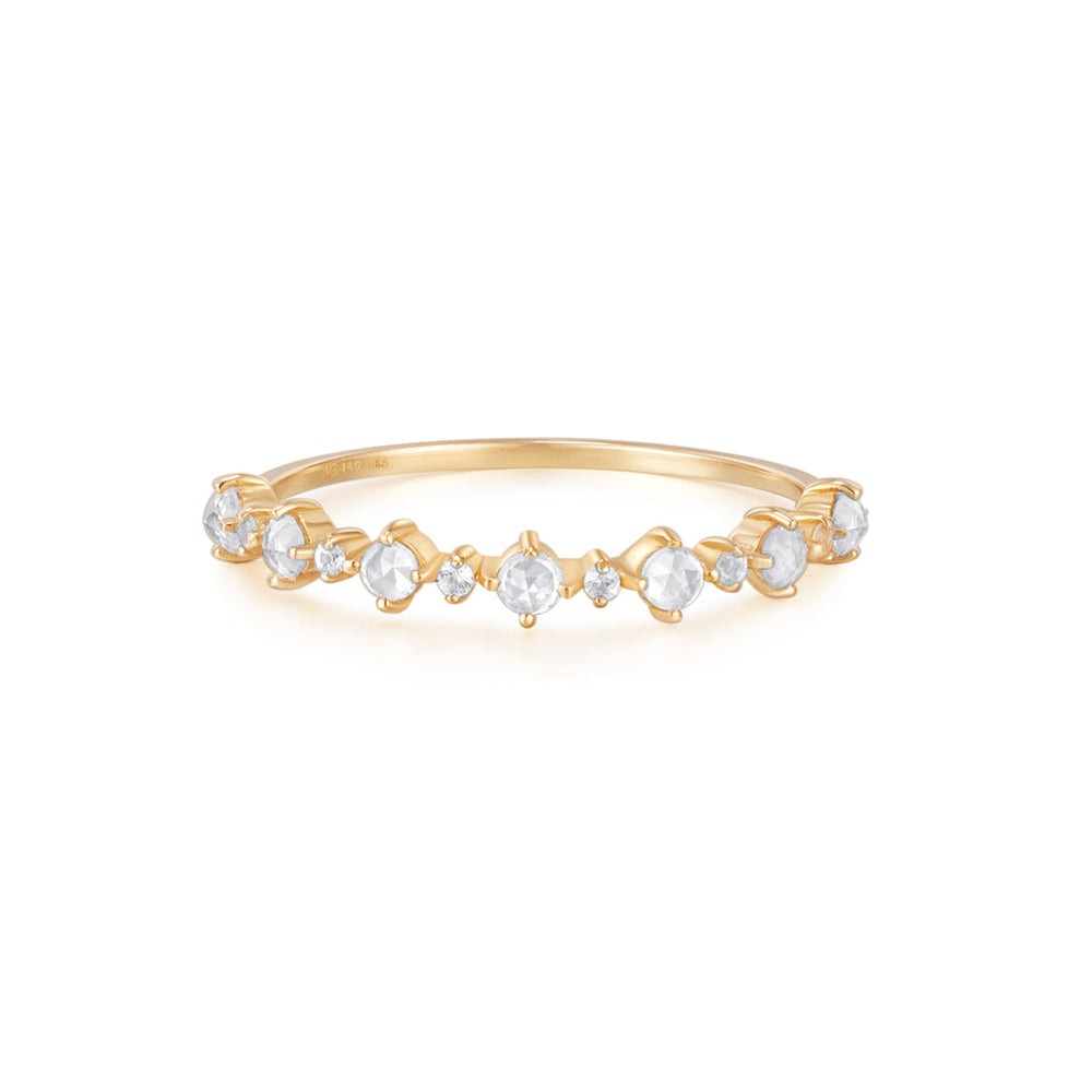 Aurelie Gi Margaret Rose Cut White Sapphire Band Ring