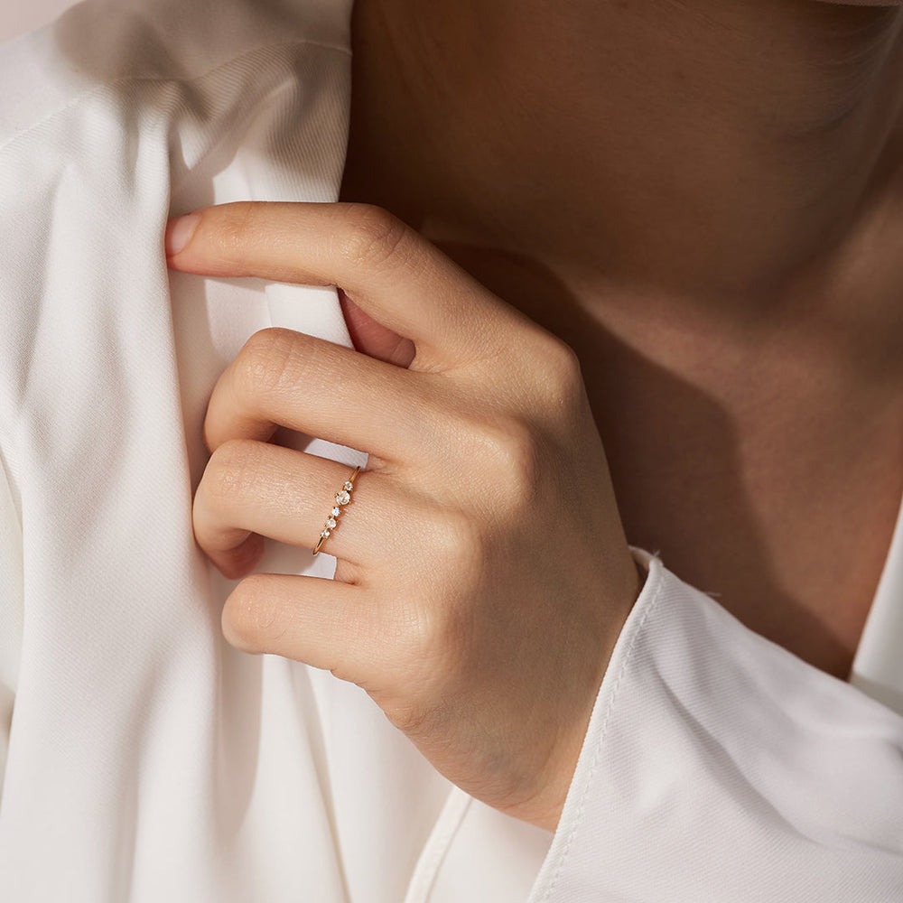 Aurelie Gi Anne Rose Cut White Sapphire Ring