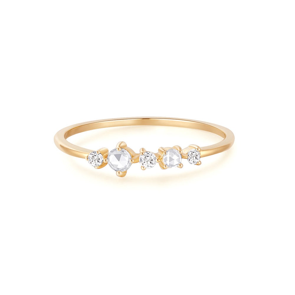Aurelie Gi Anne Rose Cut White Sapphire Ring