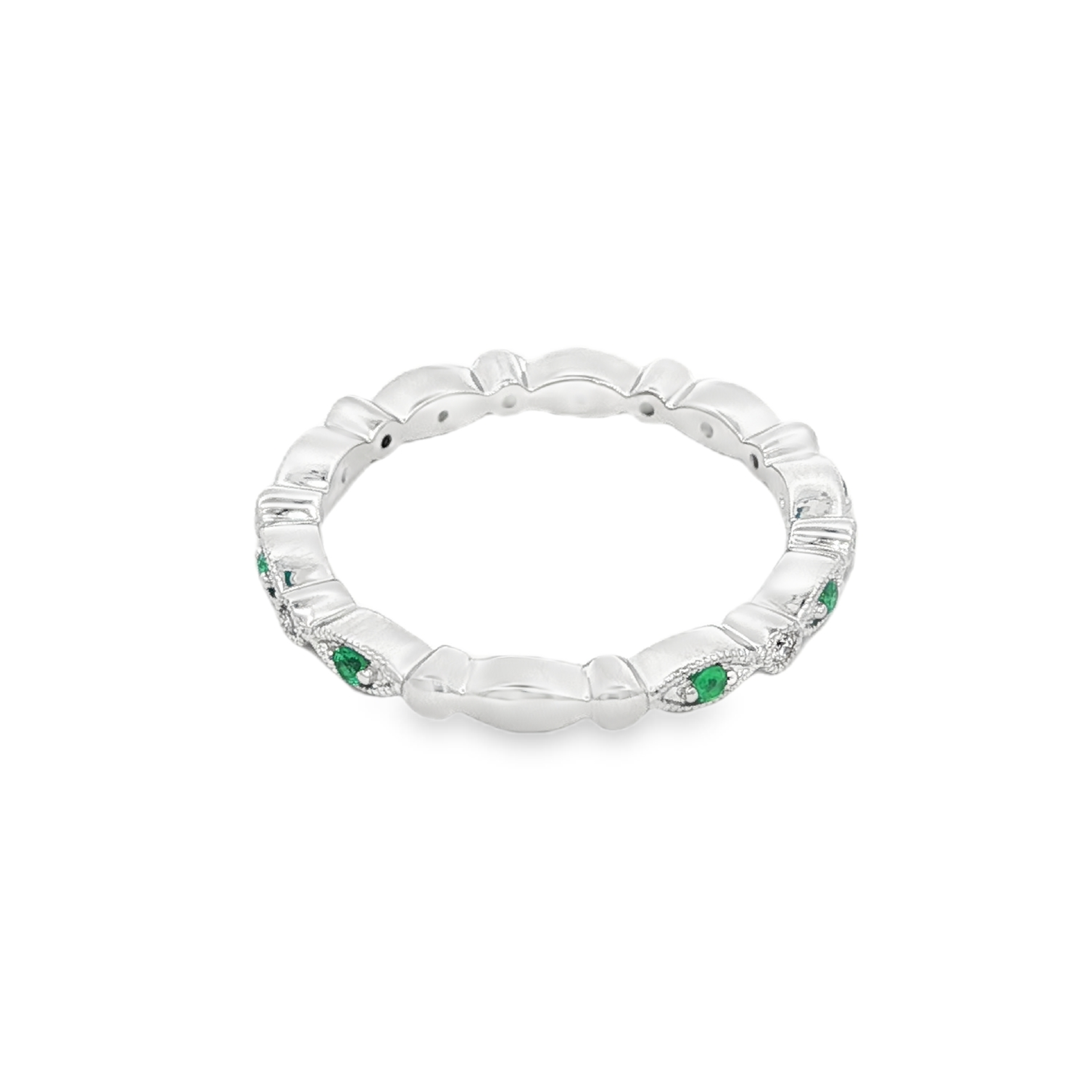 Irisa by Martin Binder Emerald & Diamond Stacking Ring