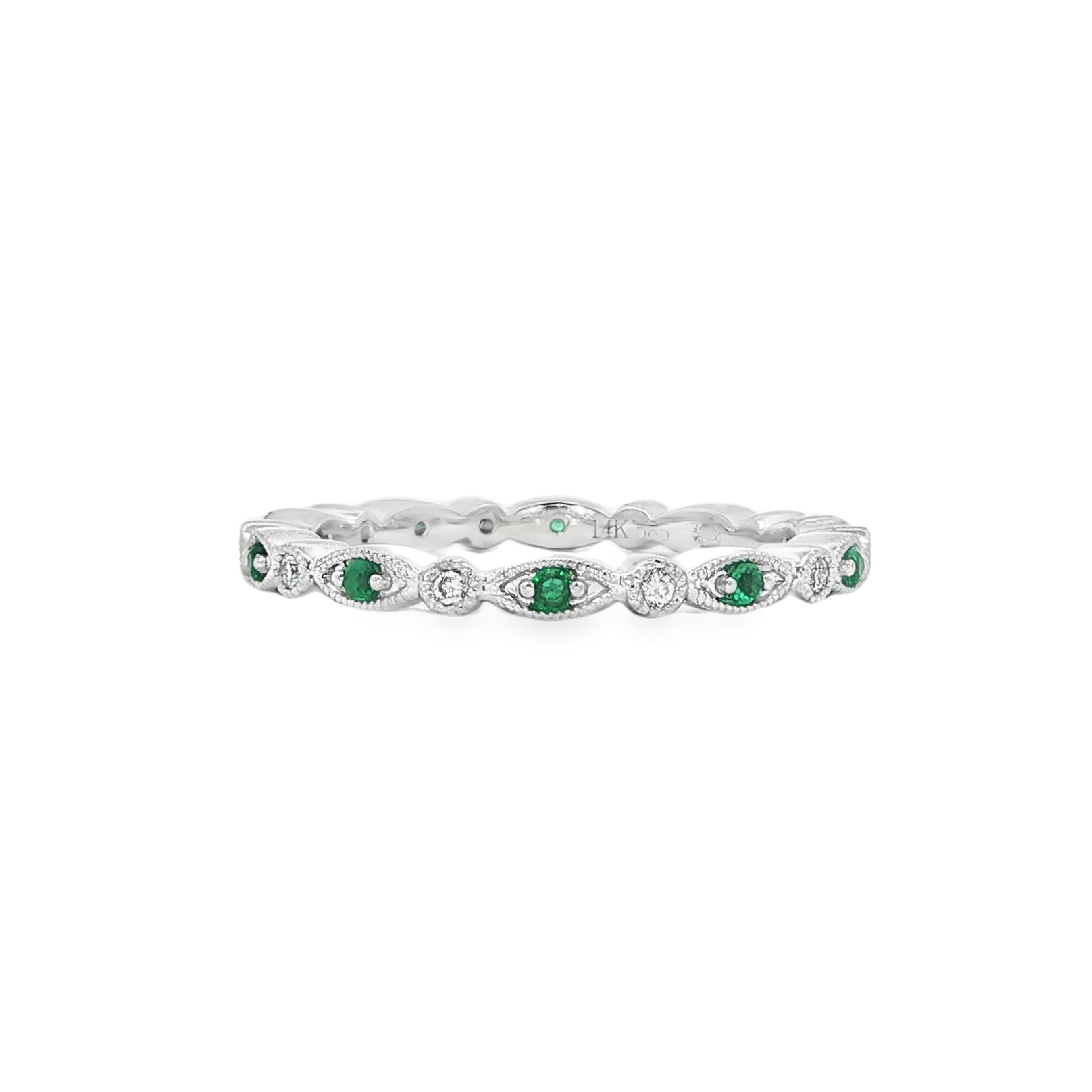 Irisa by Martin Binder Emerald & Diamond Stacking Ring