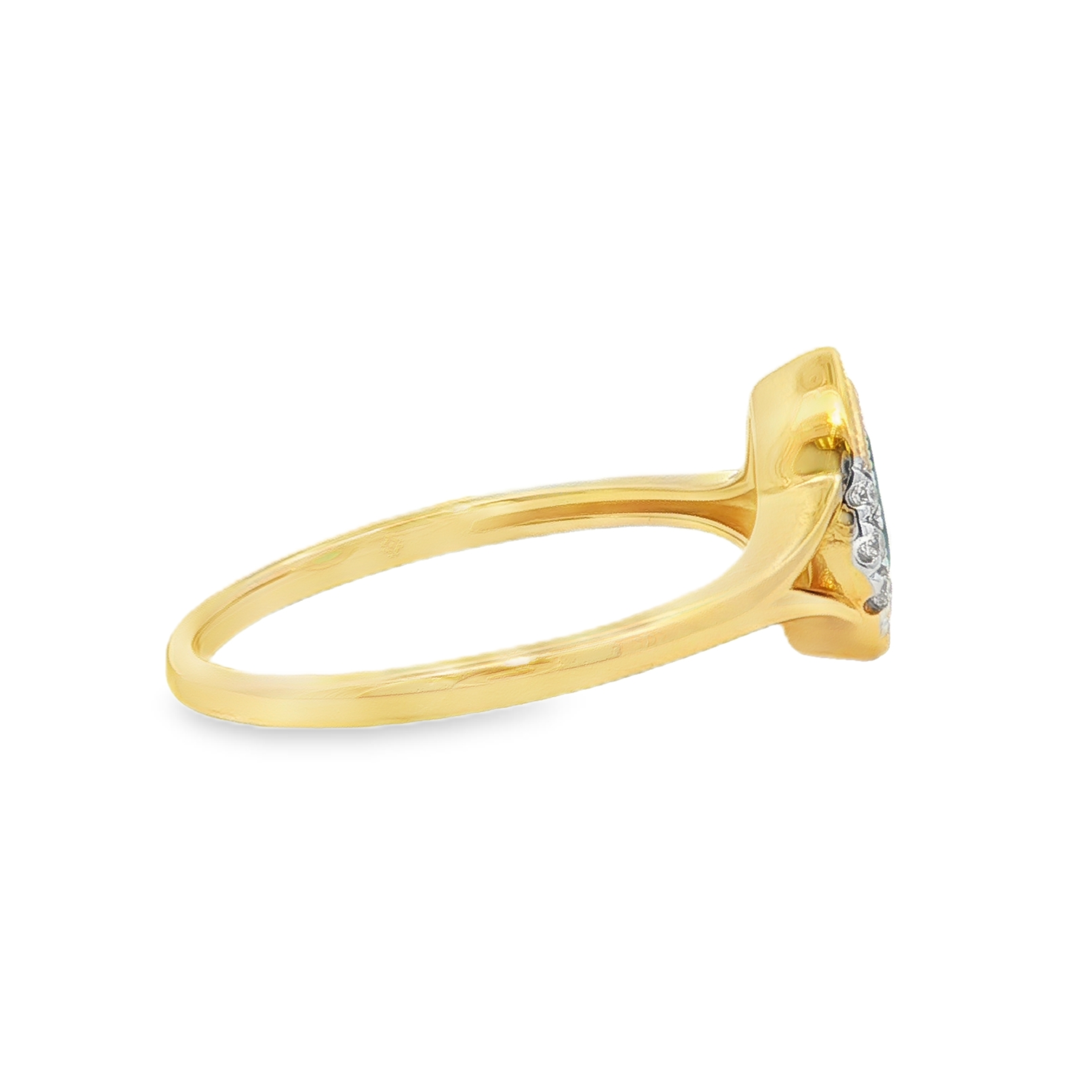 Irisa by Martin Binder Emerald & Diamond Milgrain Ring