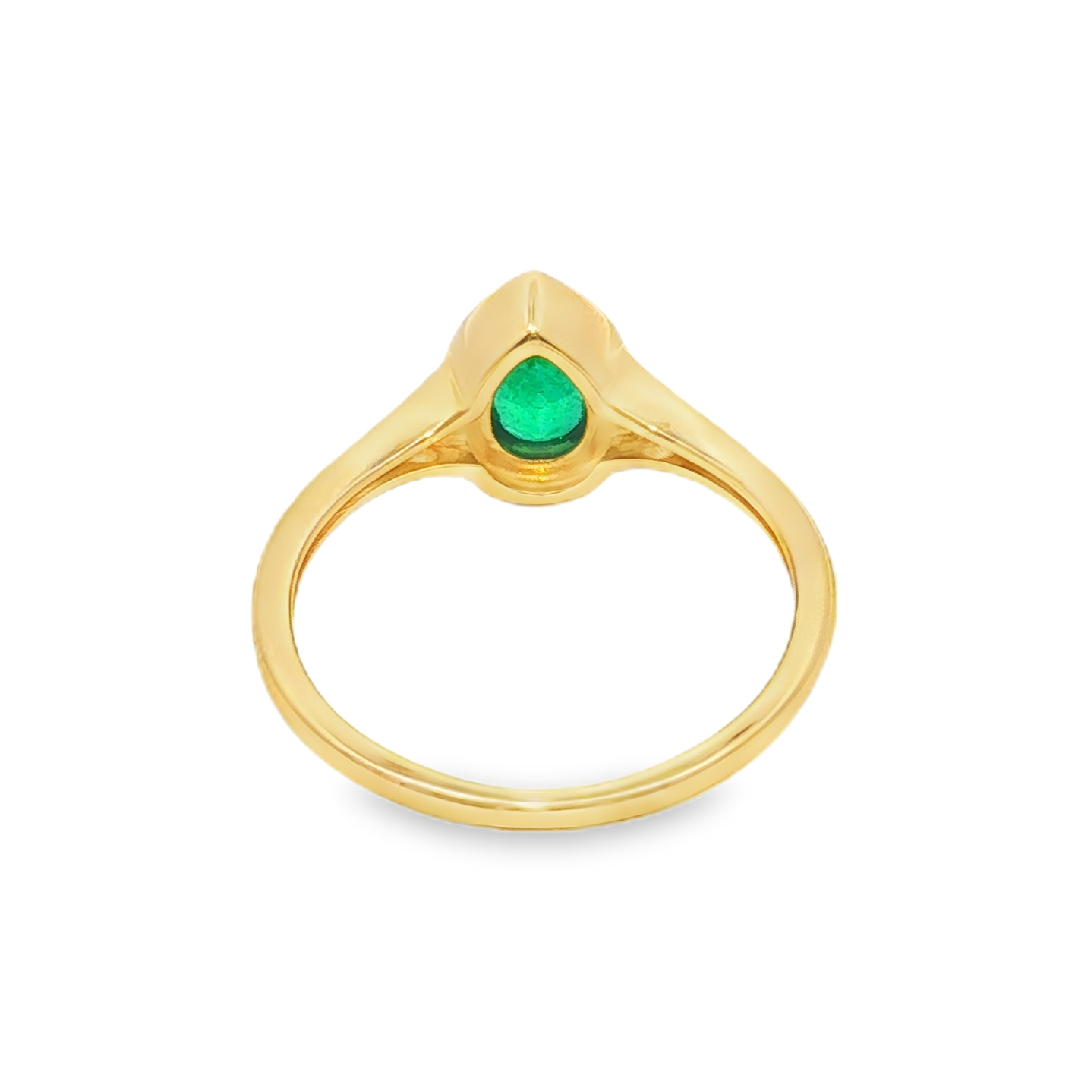 Irisa by Martin Binder Emerald & Diamond Milgrain Ring