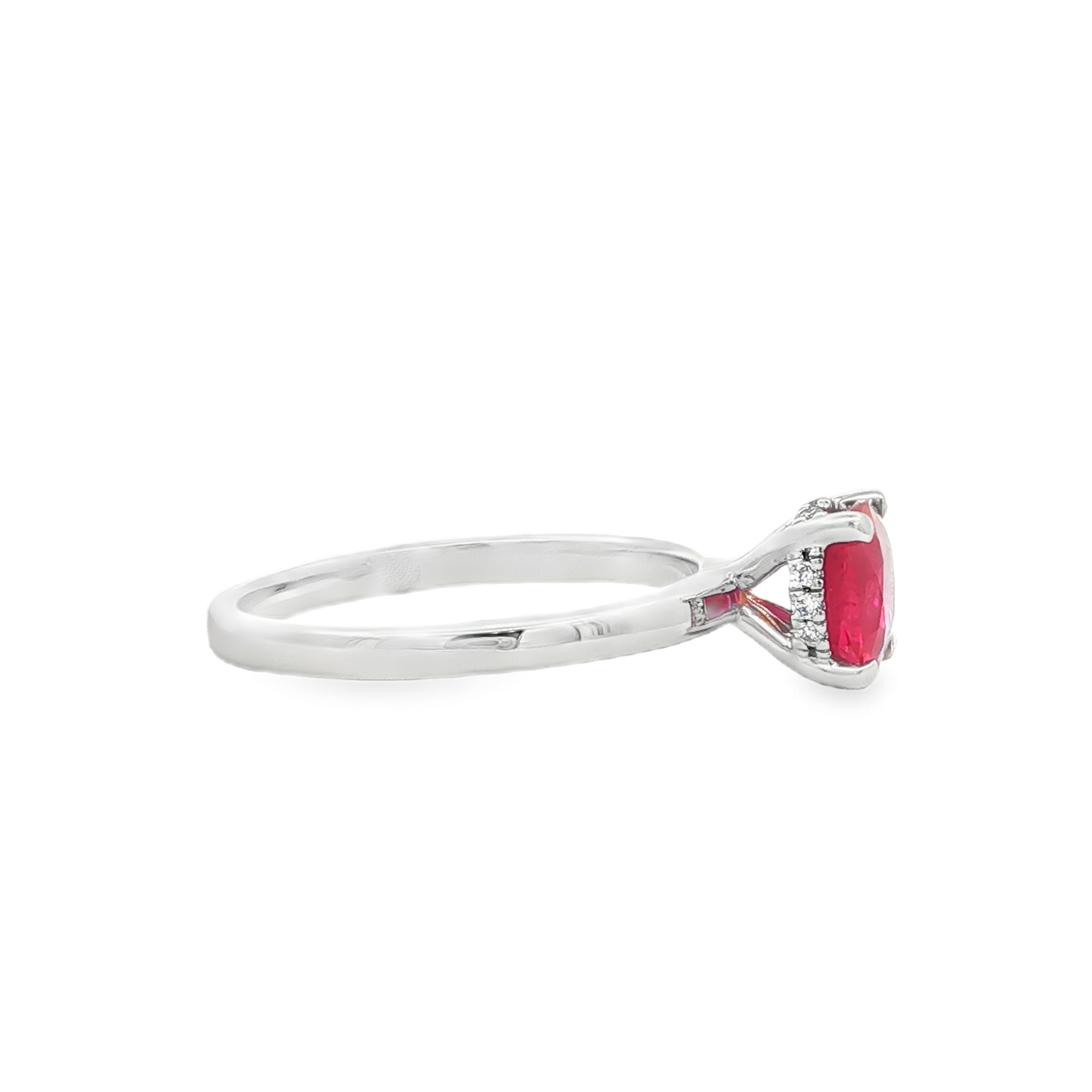 Irisa by Martin Binder Cushion Ruby & Diamond Ring