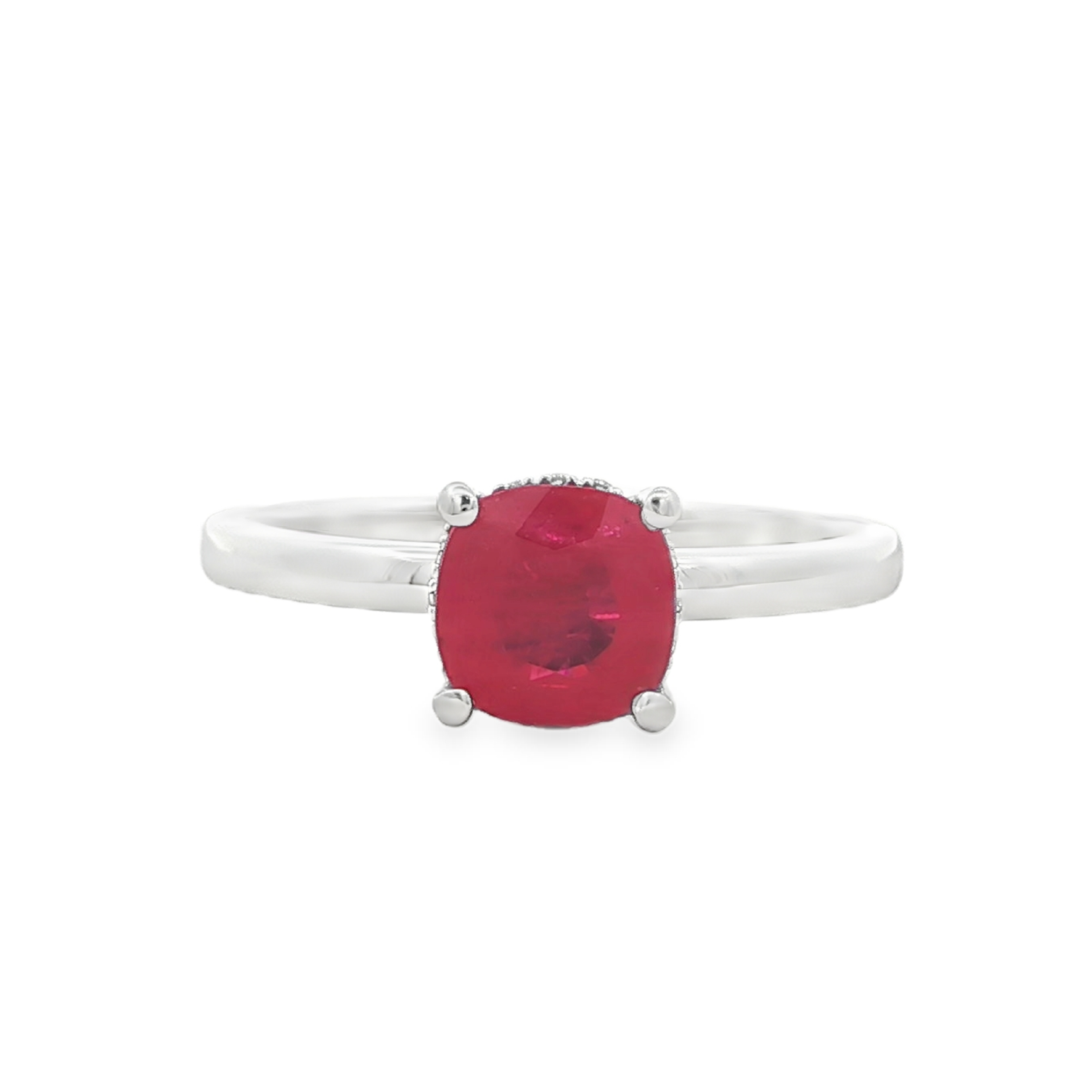 Irisa by Martin Binder Cushion Ruby & Diamond Ring
