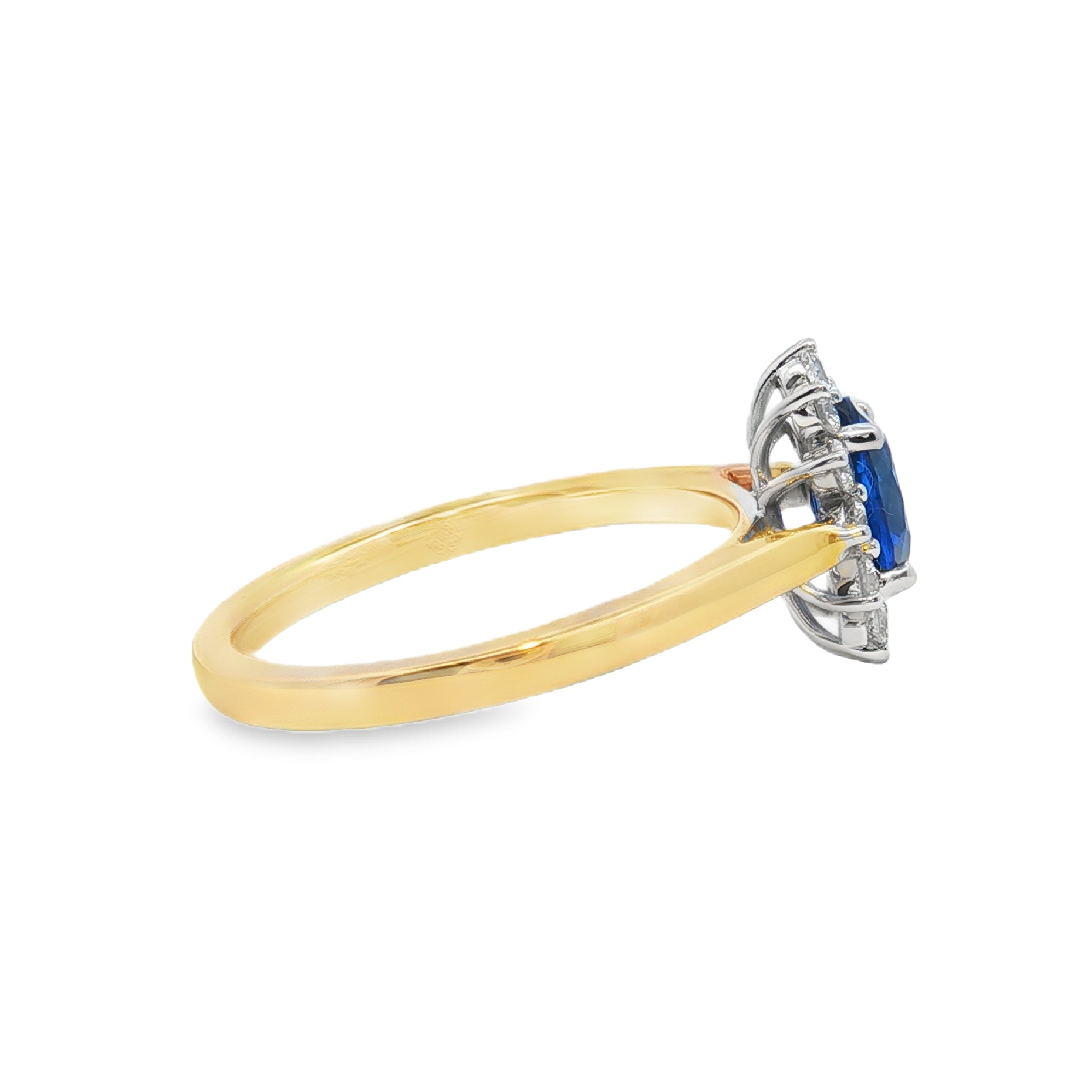 Irisa by Martin Binder Blue Sapphire & Diamond Halo Ring
