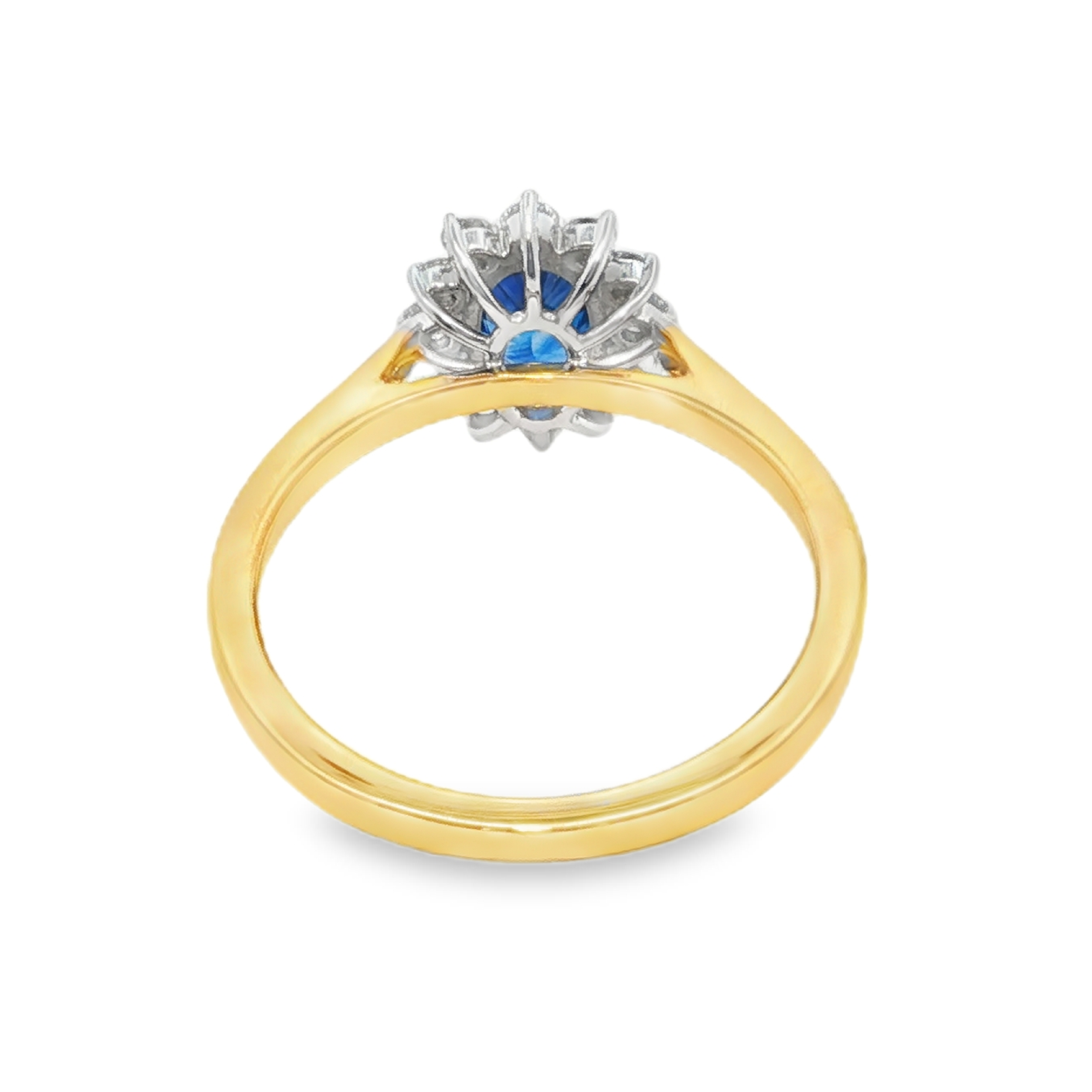 Irisa by Martin Binder Blue Sapphire & Diamond Halo Ring