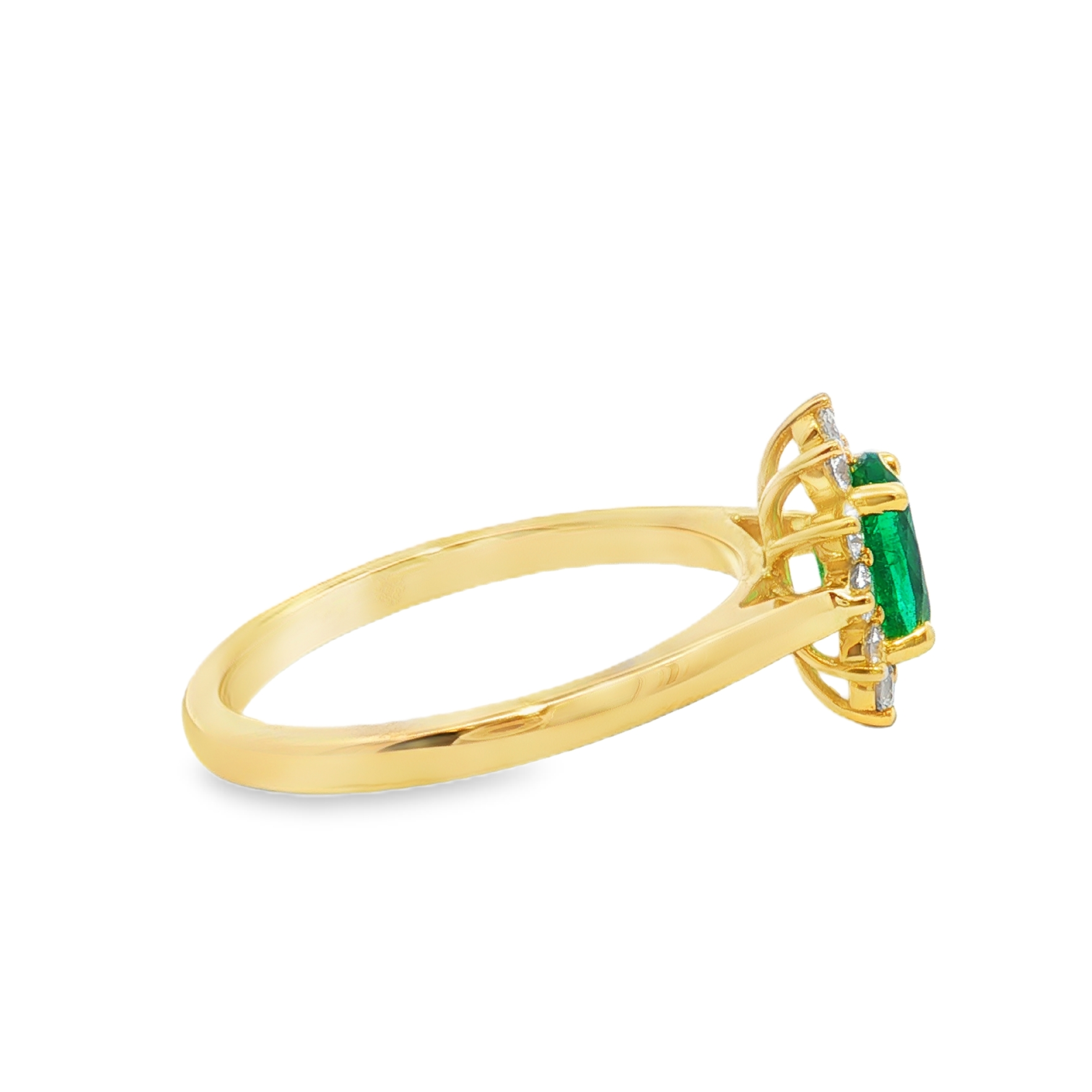 Irisa by Martin Binder Emerald & Diamond Halo Ring