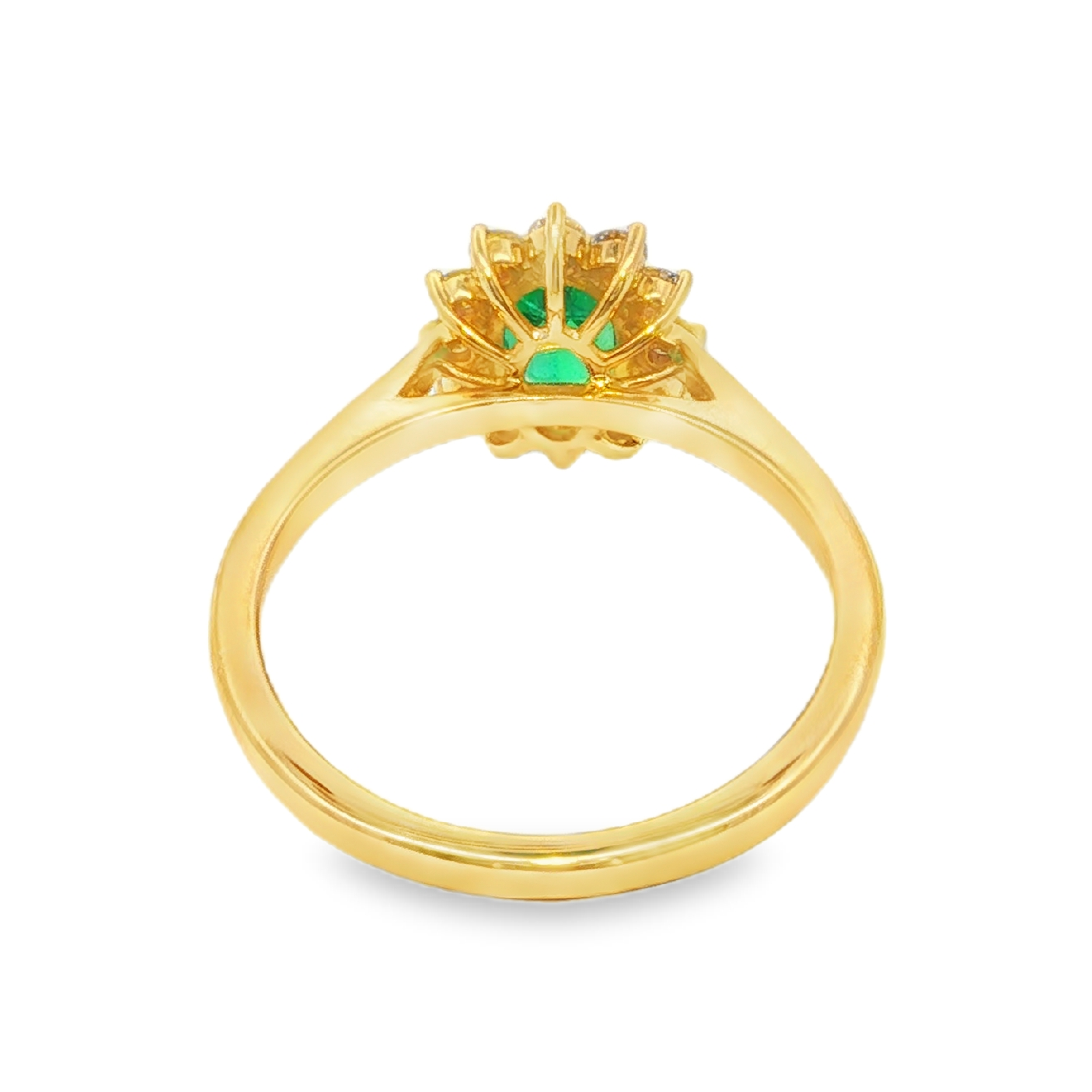 Irisa by Martin Binder Emerald & Diamond Halo Ring