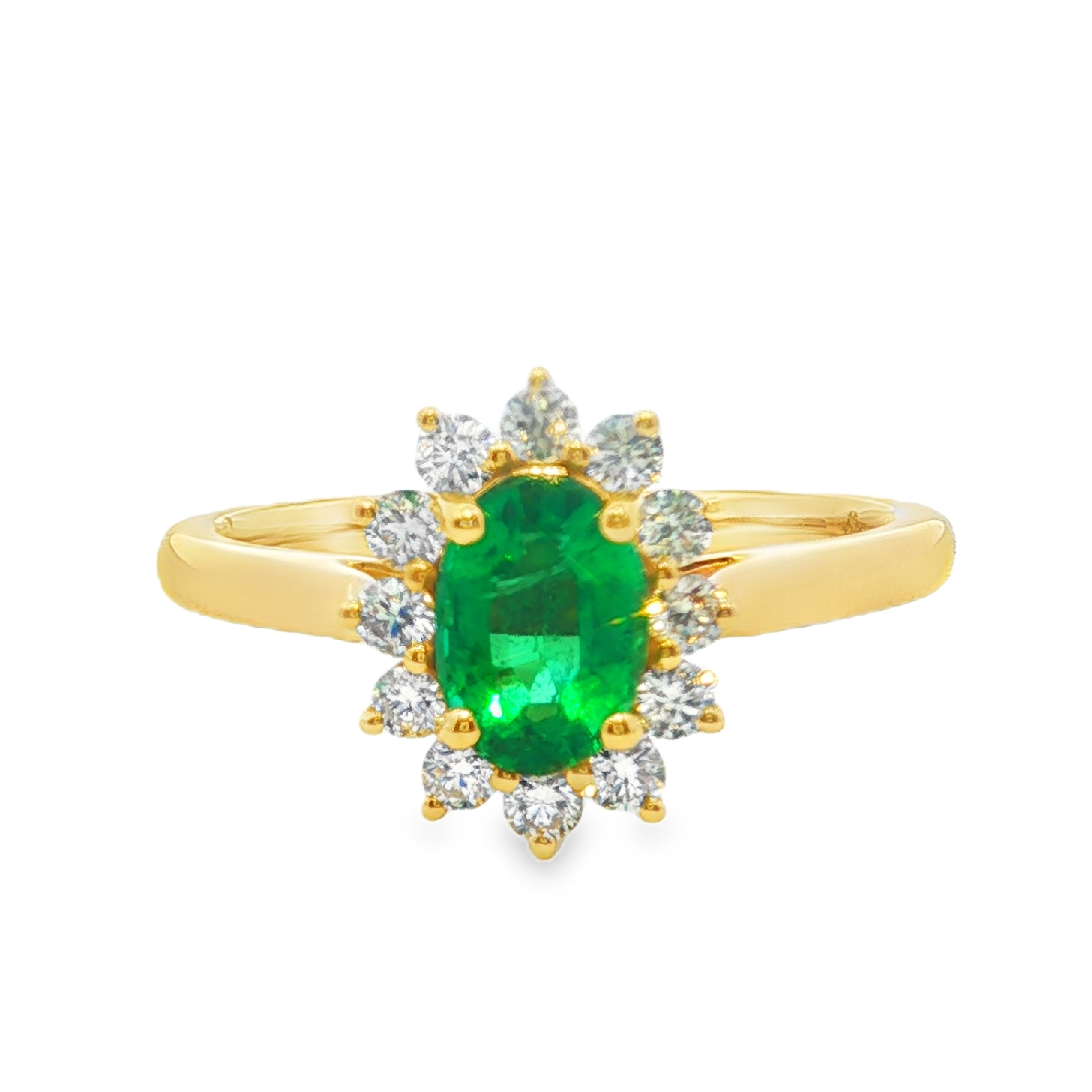 Irisa by Martin Binder Emerald & Diamond Halo Ring