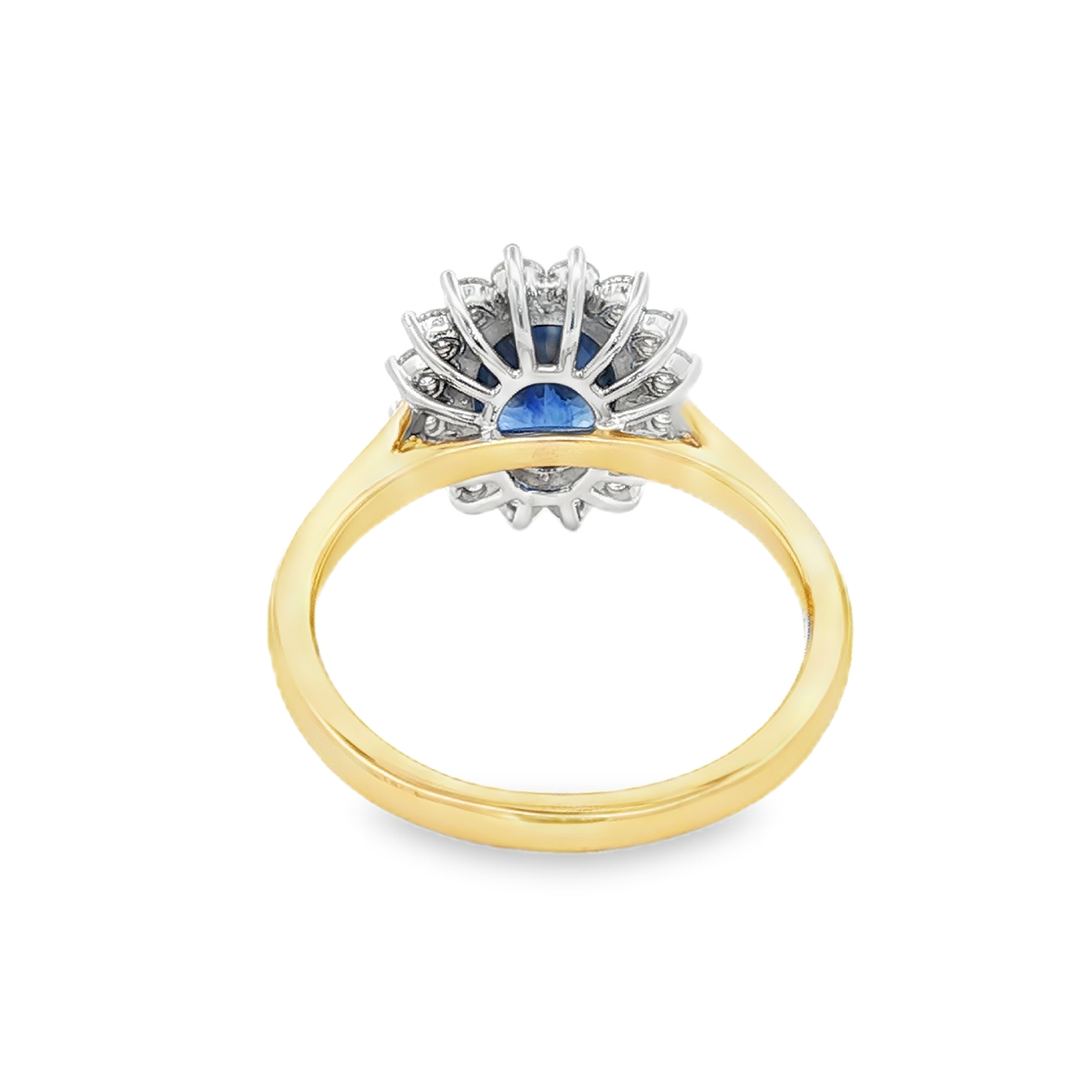 Irisa by Martin Binder Blue Sapphire & Diamond Halo Ring