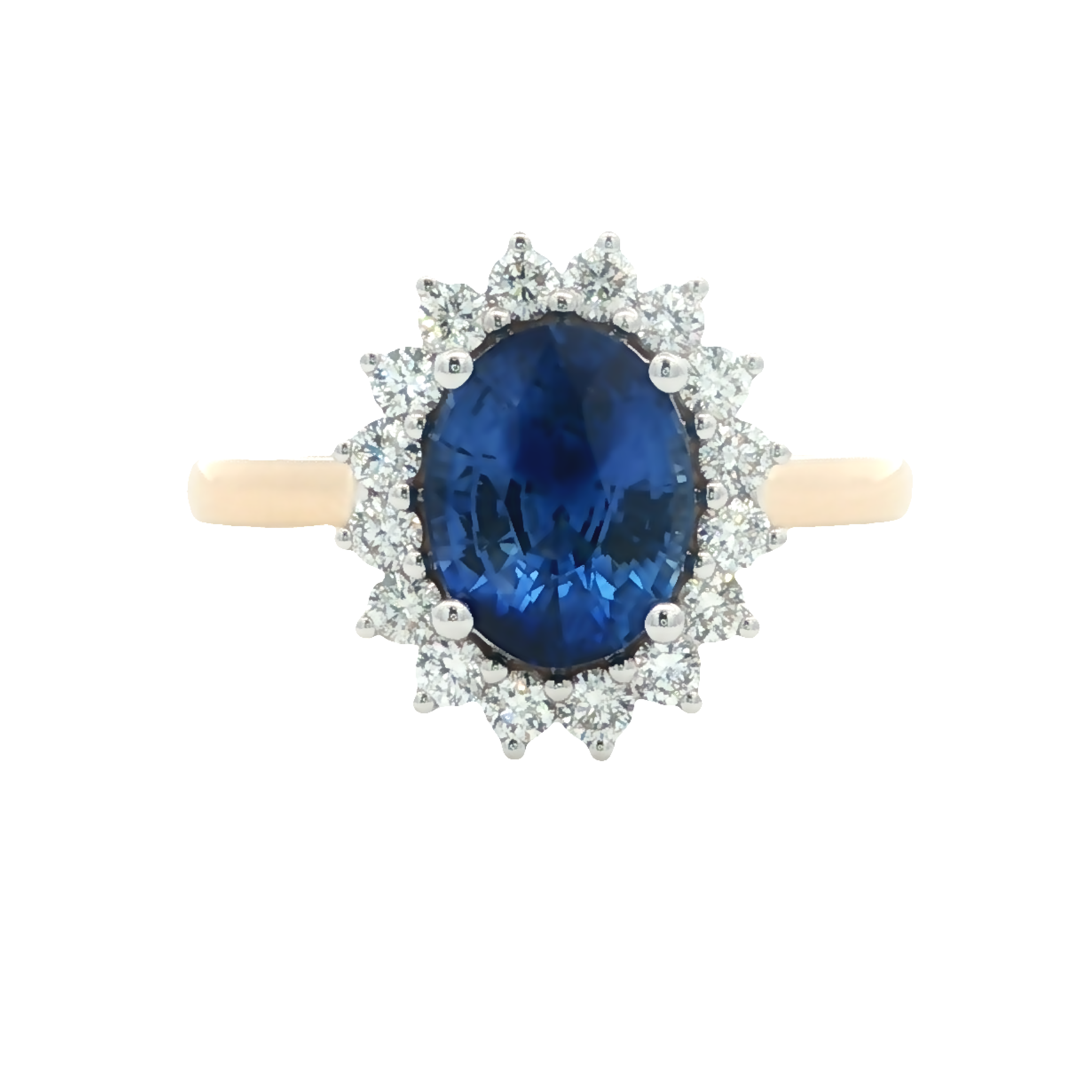 Irisa by Martin Binder Blue Sapphire & Diamond Halo Ring