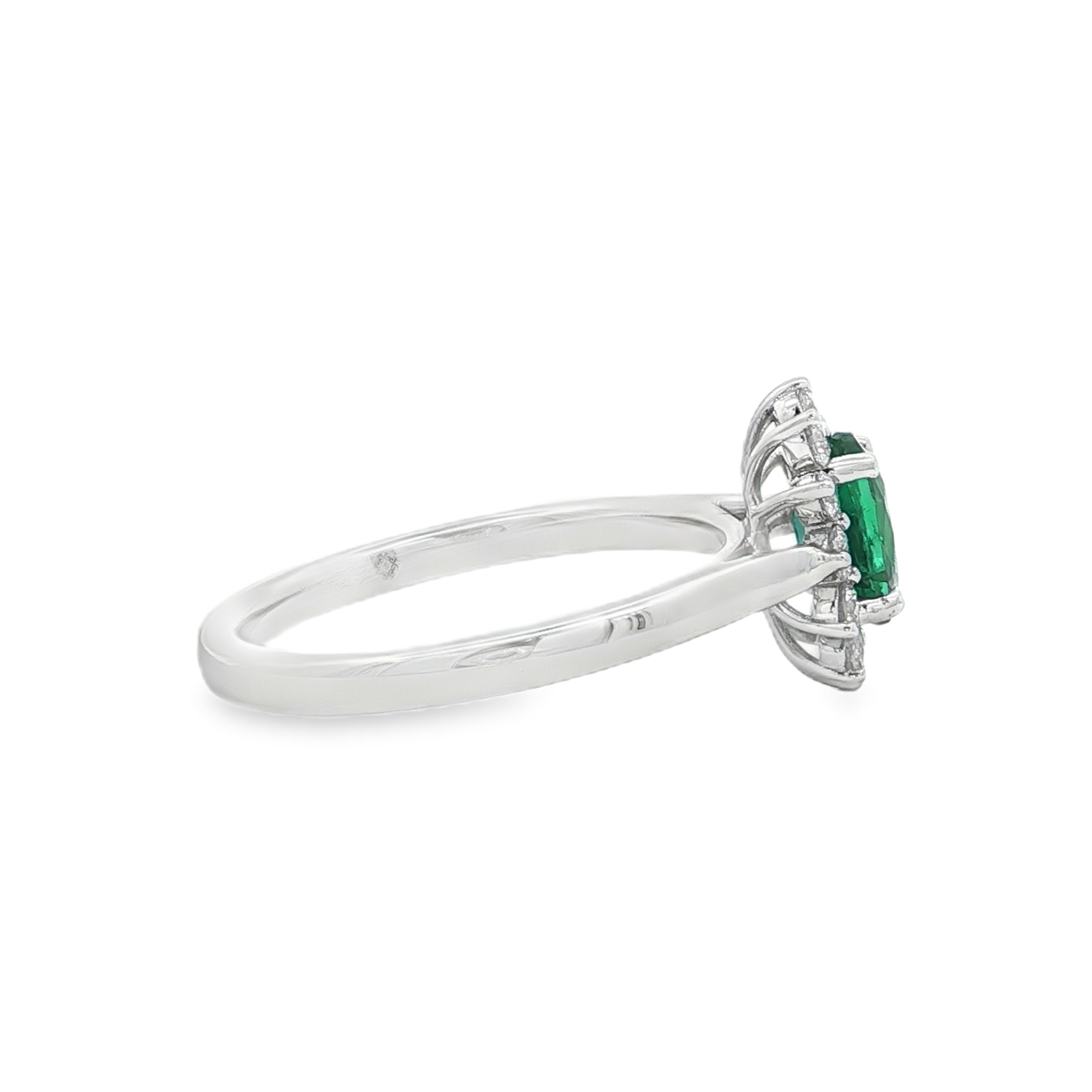 Irisa by Martin Binder Emerald & Diamond Halo Ring