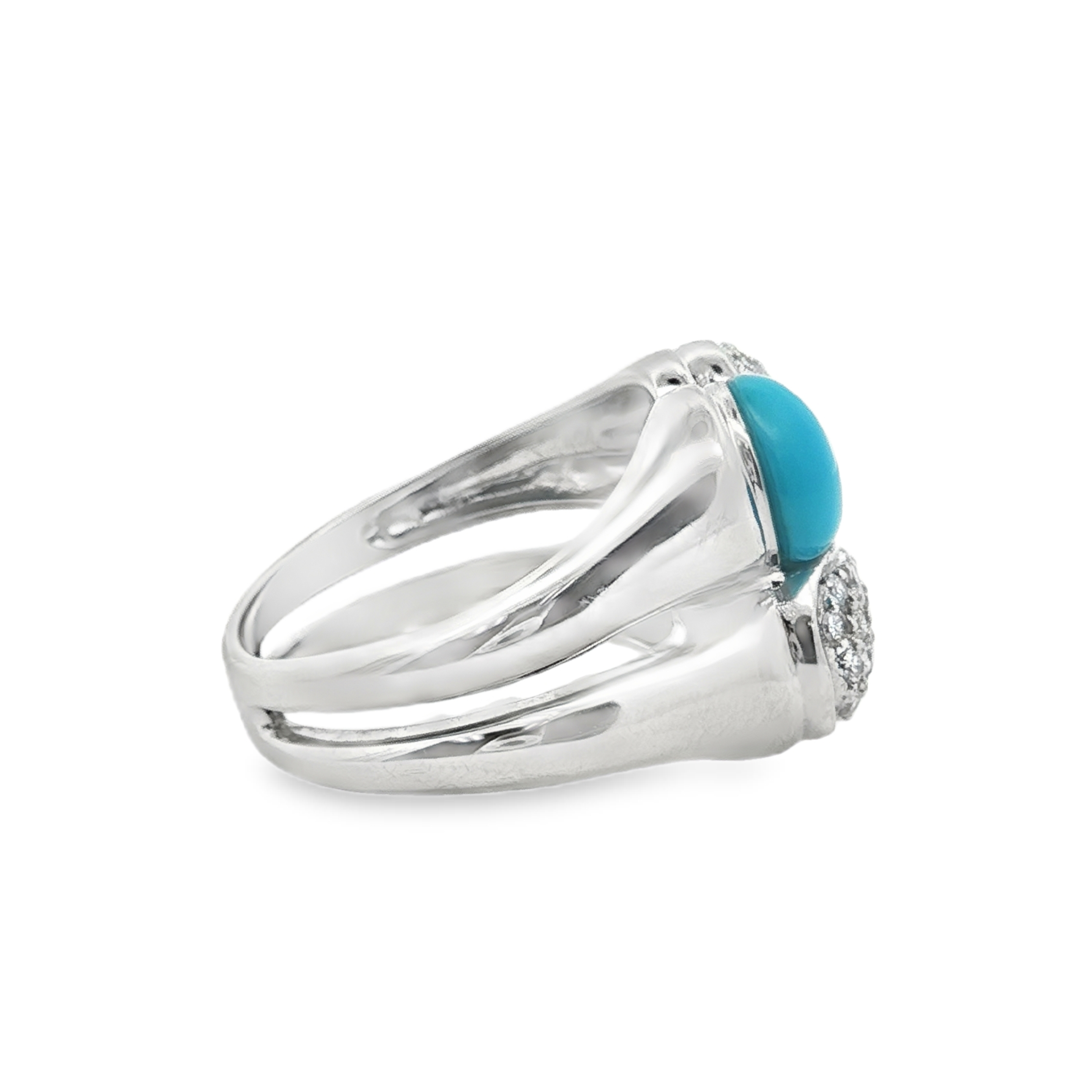 Estate by Martin Binder Turquoise & Diamond Clover Ring