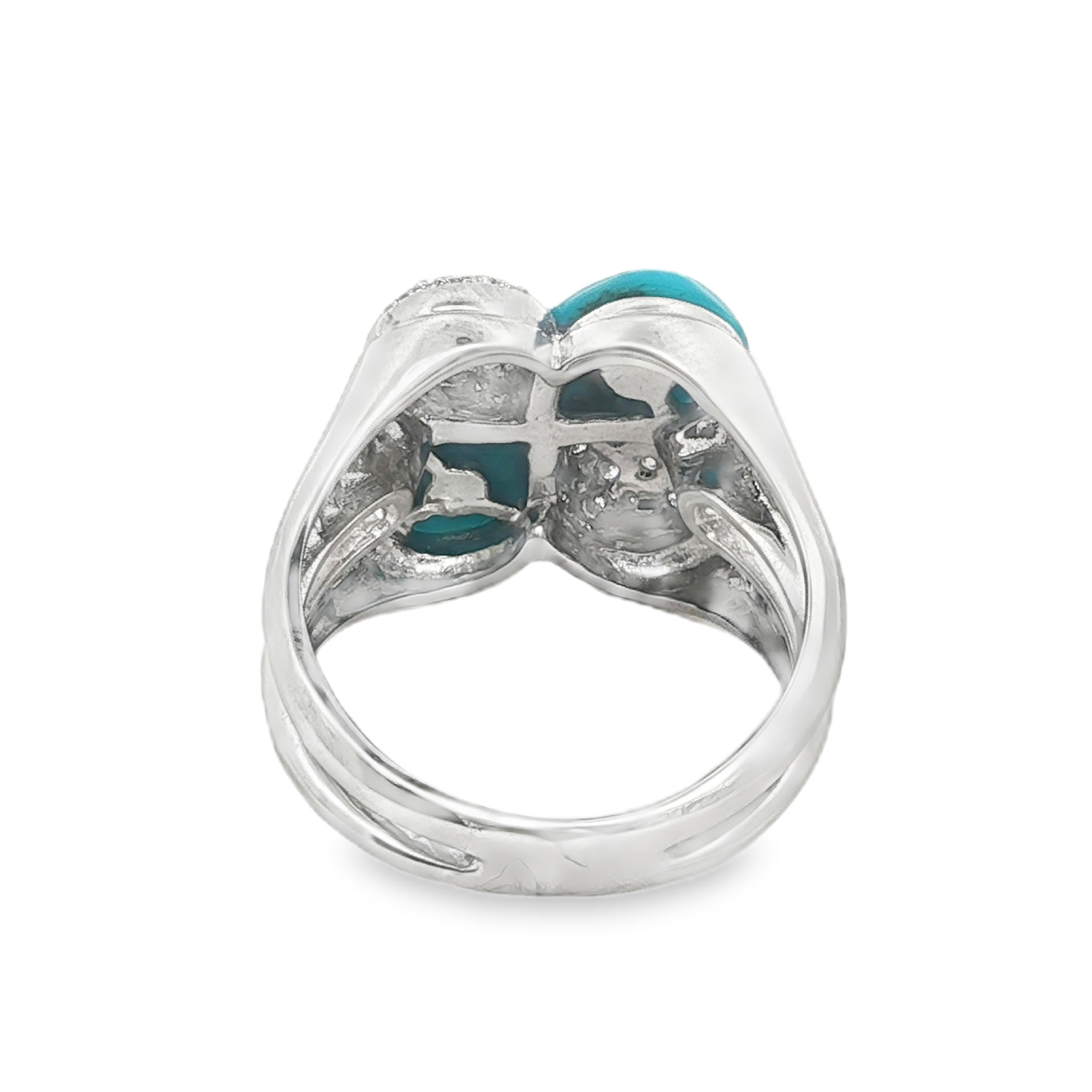 Estate by Martin Binder Turquoise & Diamond Clover Ring