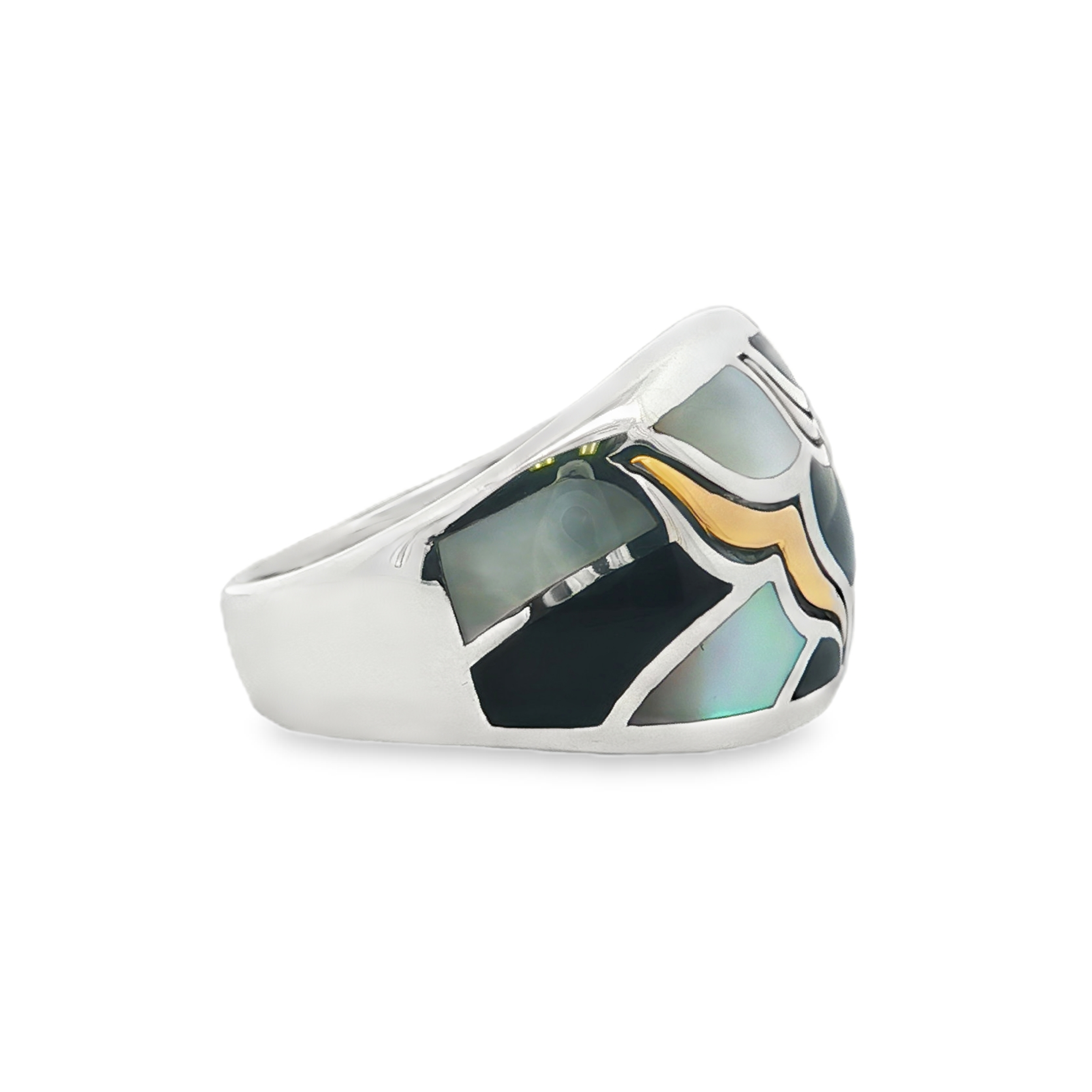 Estate by Martin Binder Black Onyx & Mother of Pearl Inlay Ring