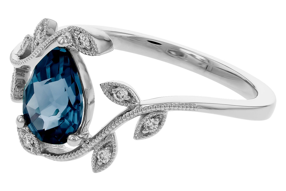 Allison Kaufman London Blue Topaz & Diamond Ring