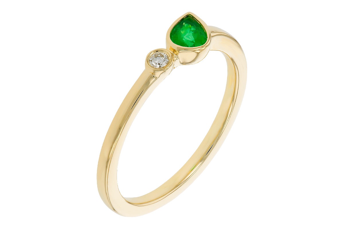 Allison Kaufman Emerald & Diamond Ring