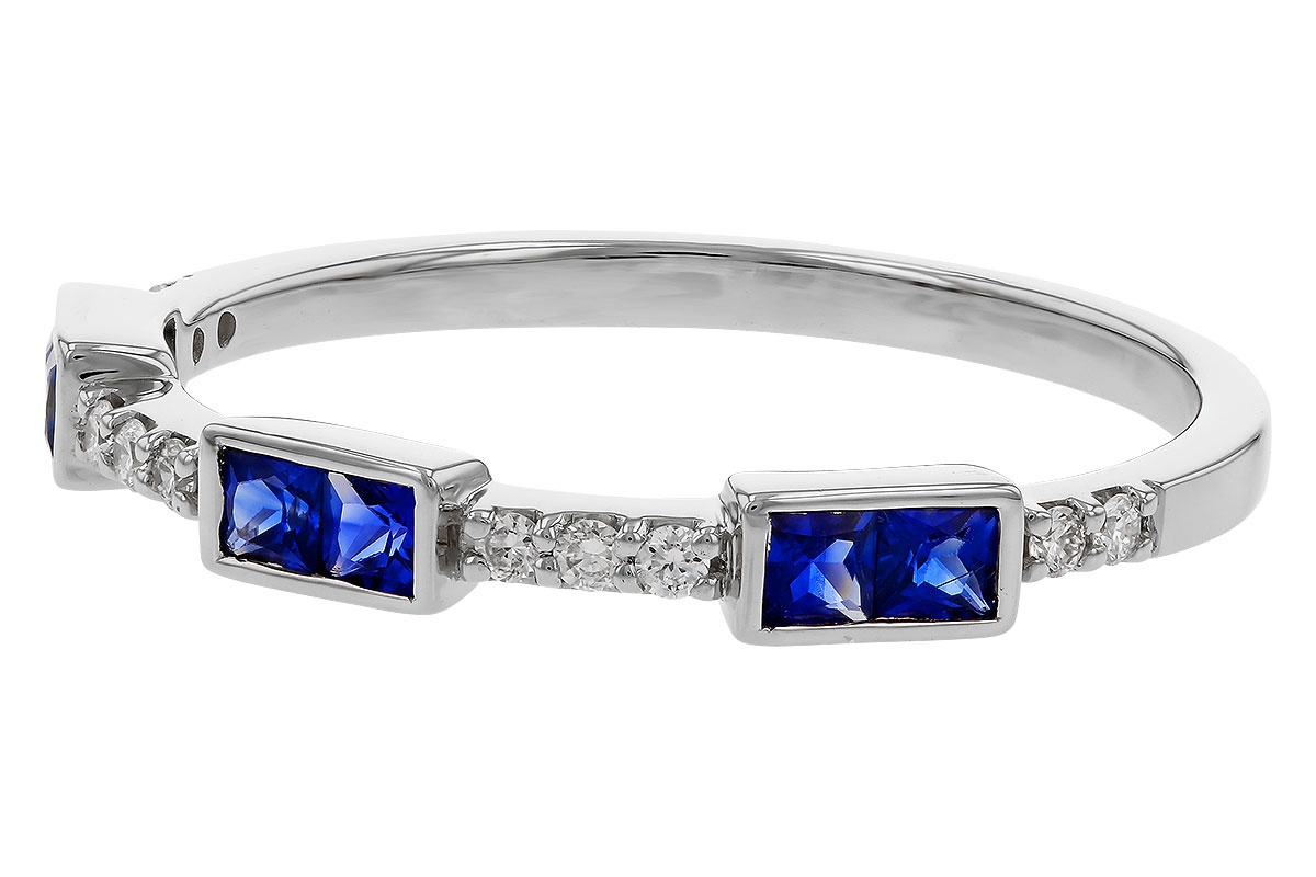 Allison Kaufman Blue Sapphire & Diamond Band Ring