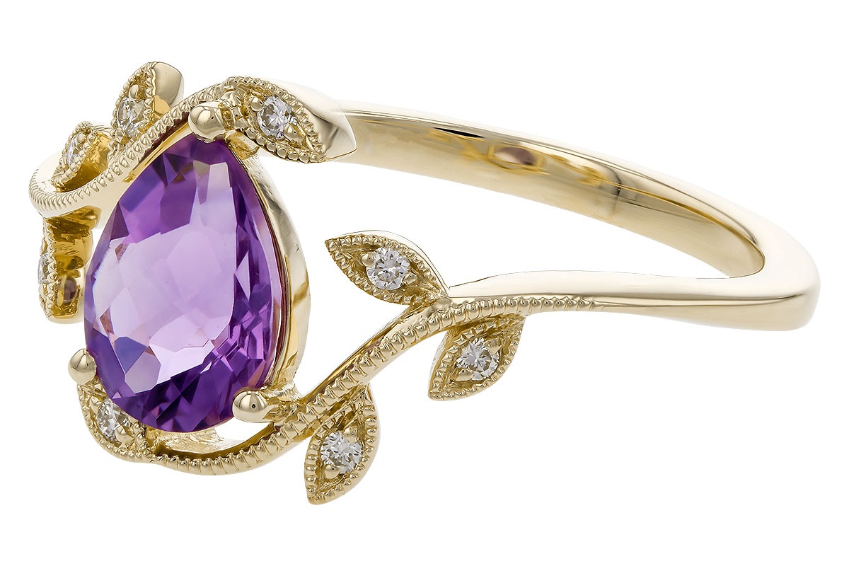 Allison Kaufman Amethyst & Diamond Vine Ring