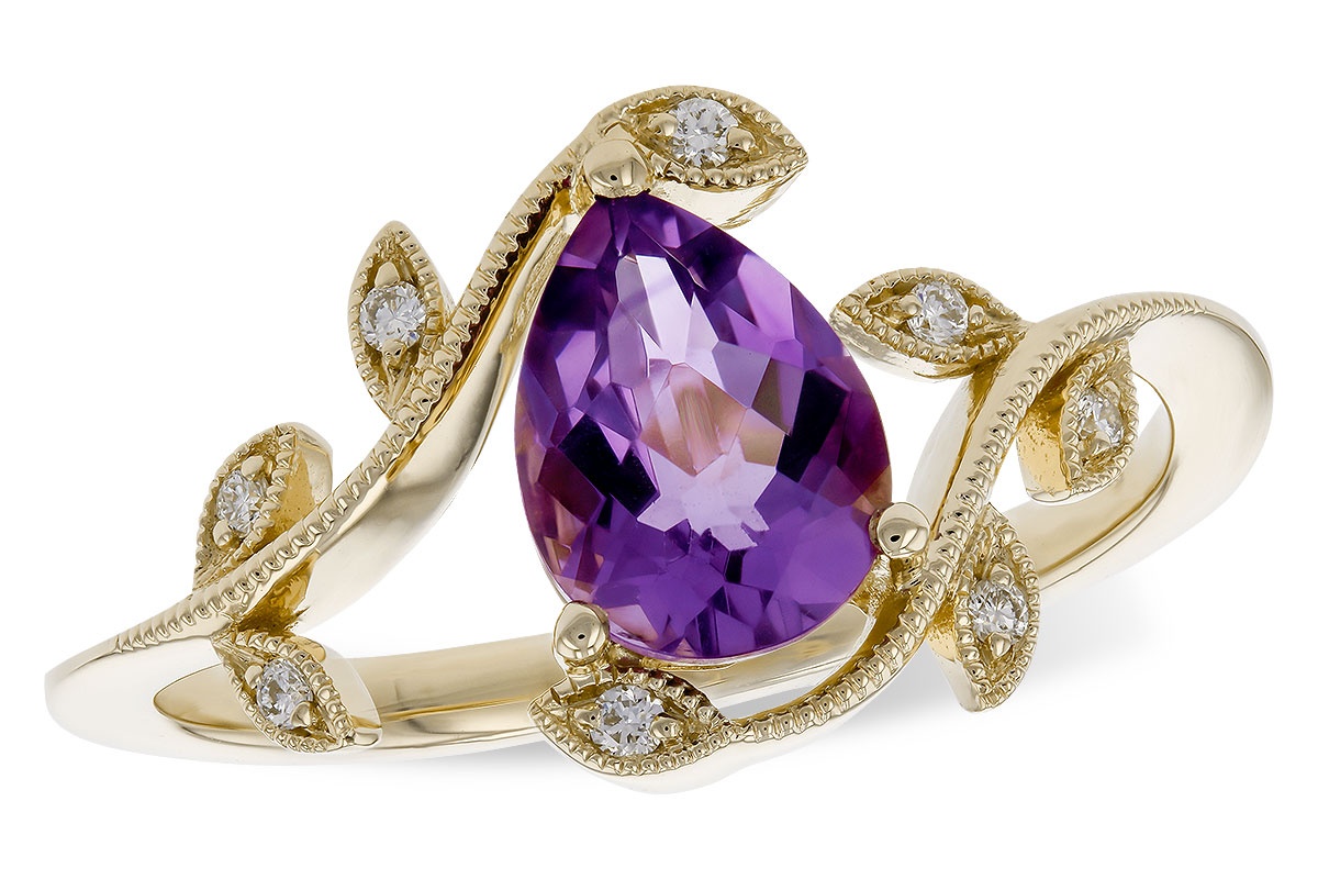 Allison Kaufman Amethyst & Diamond Vine Ring