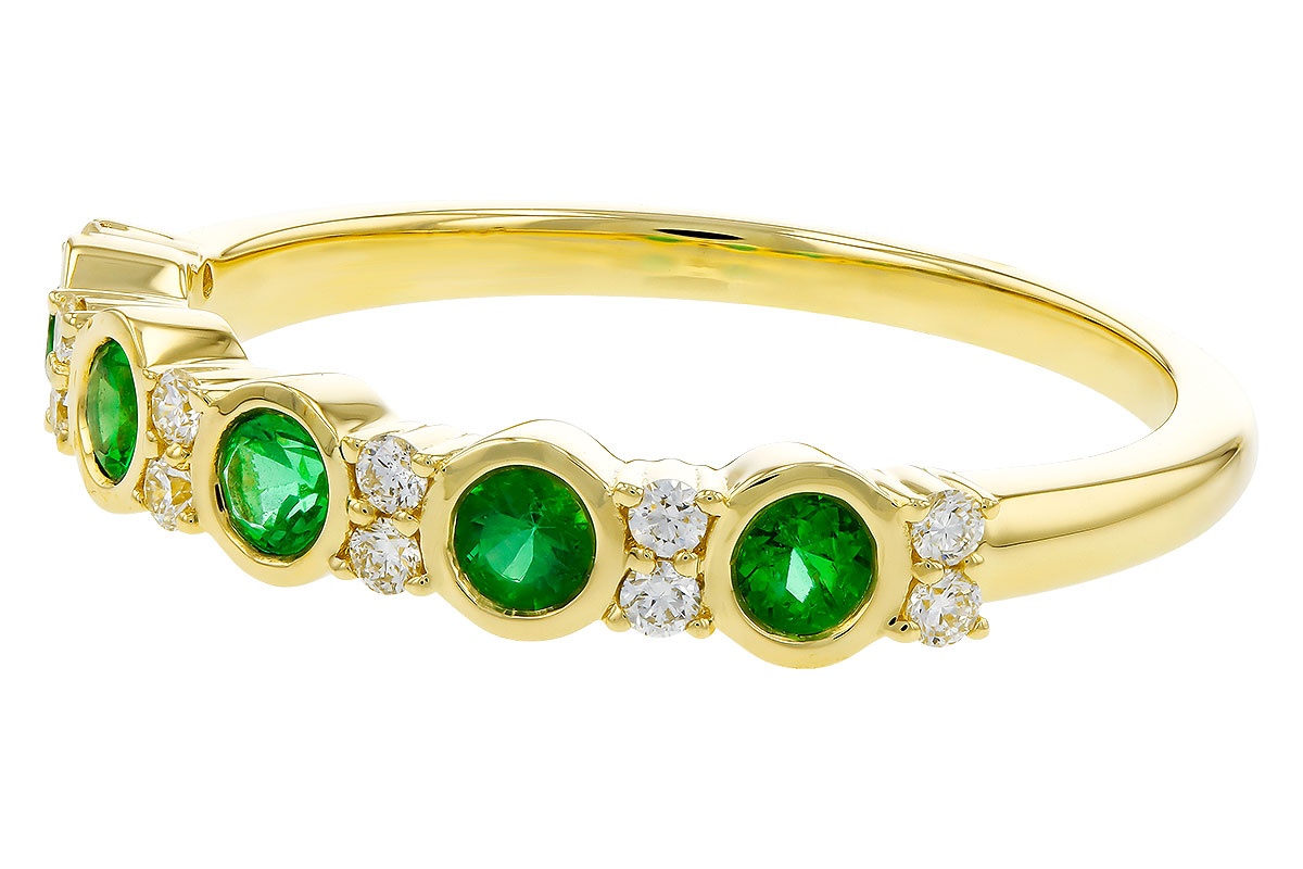 Allison Kaufman Emerald & Diamond Band Ring